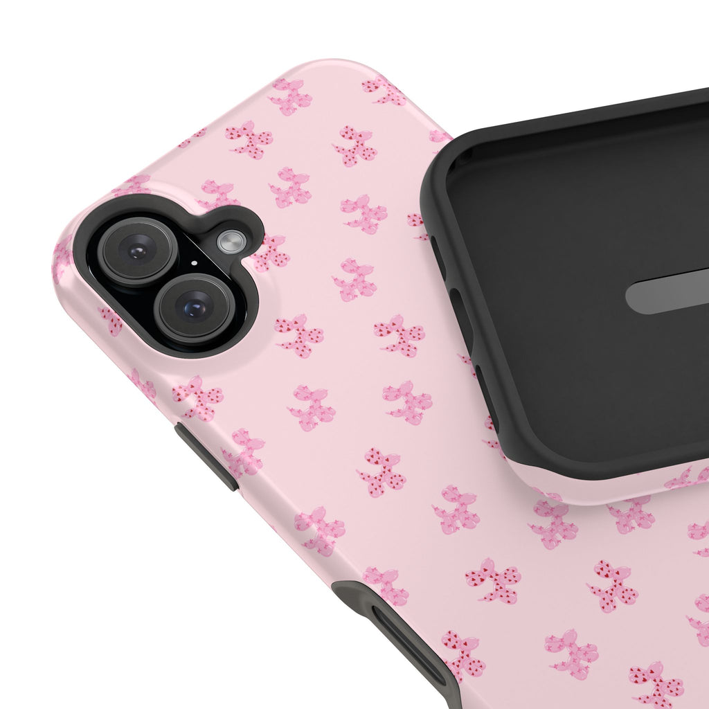 Pink Dog Bow's Cute Pattern Impact-Resistant Phone Case