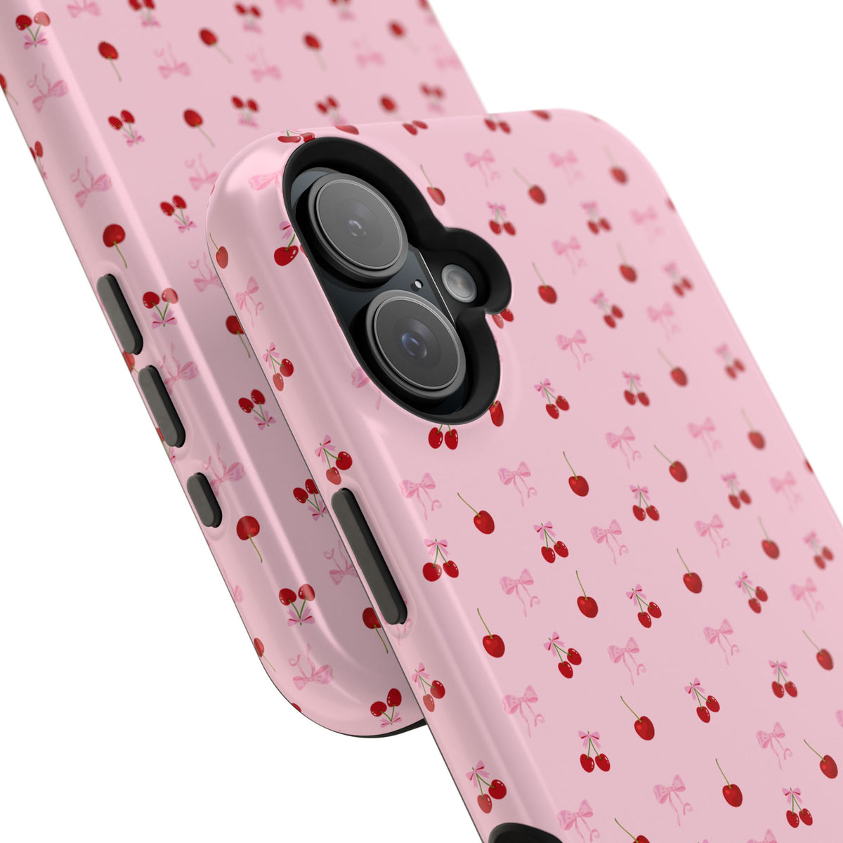 Cherry-Bow Pattern Impact-Resistant Phone Case