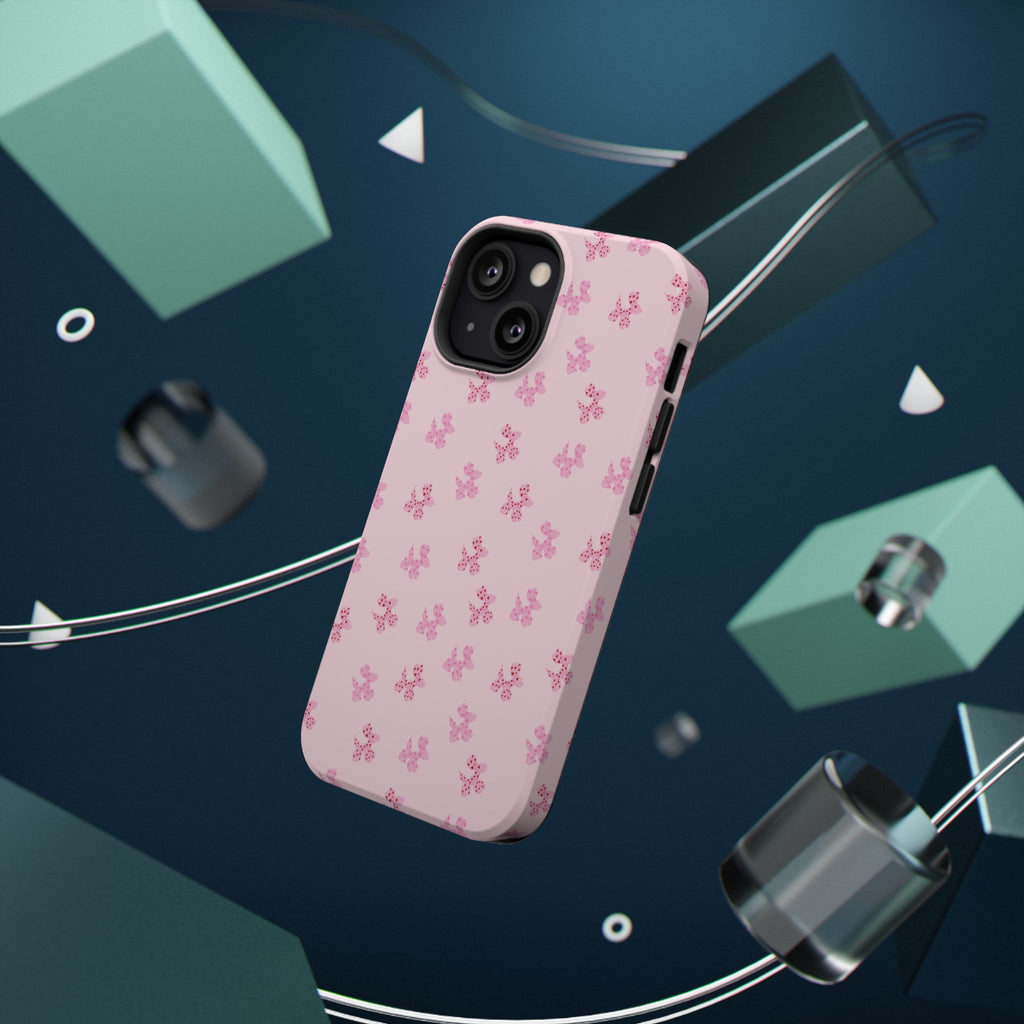 Pink Dog Bow's Cute Pattern Impact-Resistant Phone Case