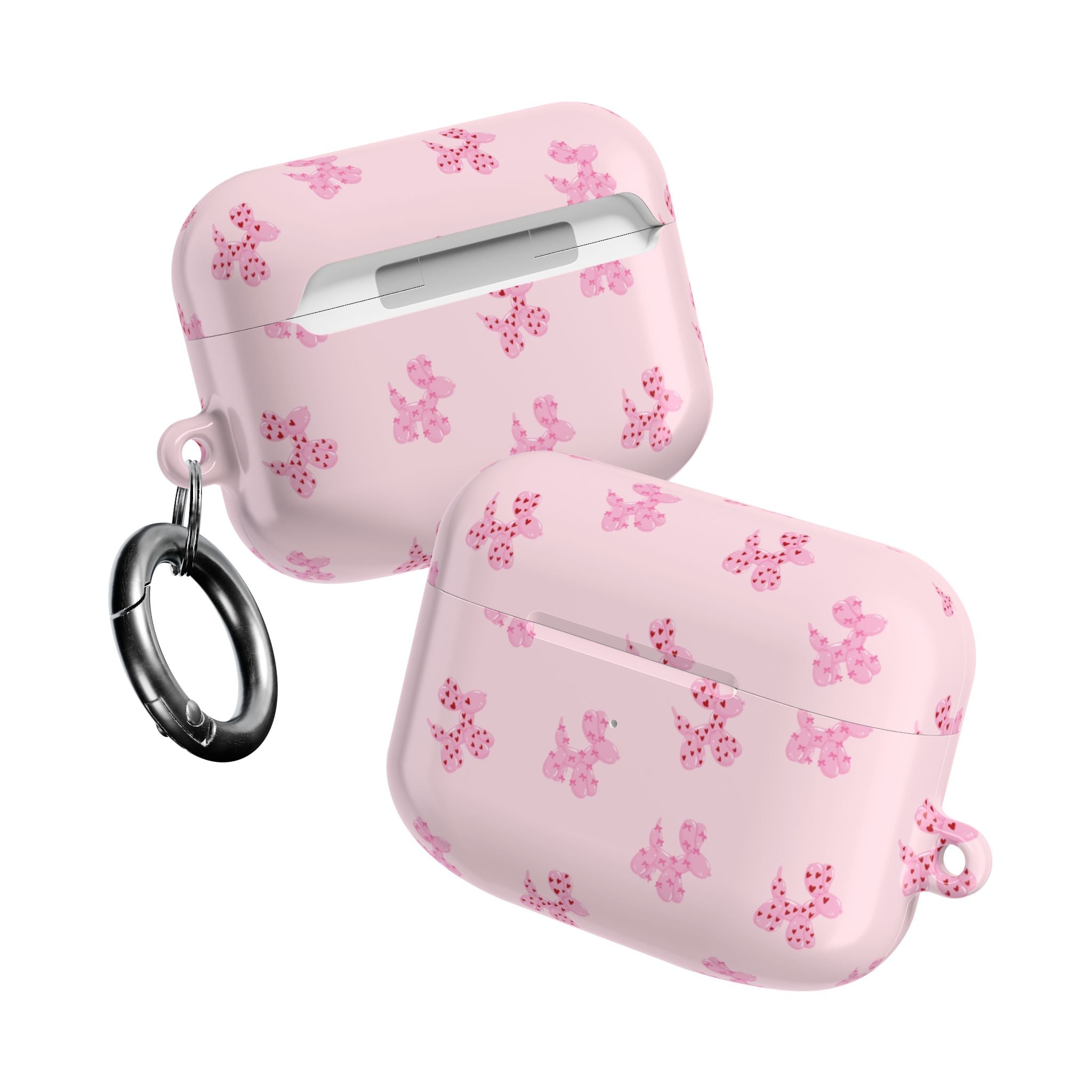 Pink Dog Bow's Cute Pattern AirPod Case Protective Silicone Cover