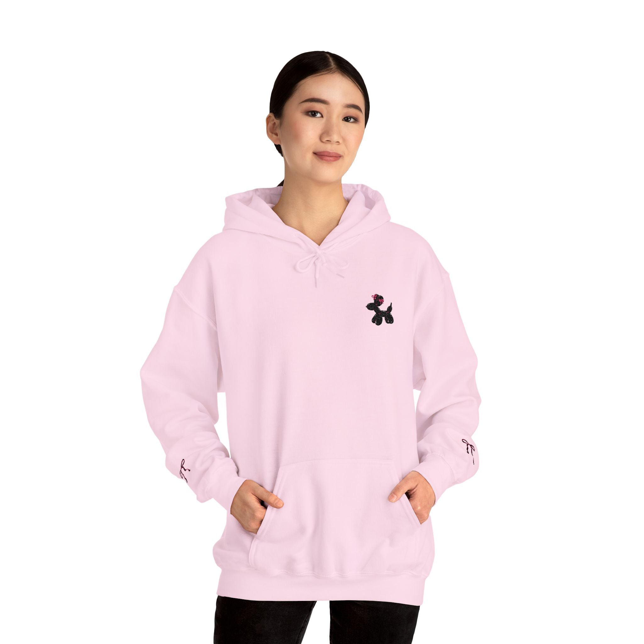 Matching Pink Hoodie Cute Balloon Dog & Bow's
