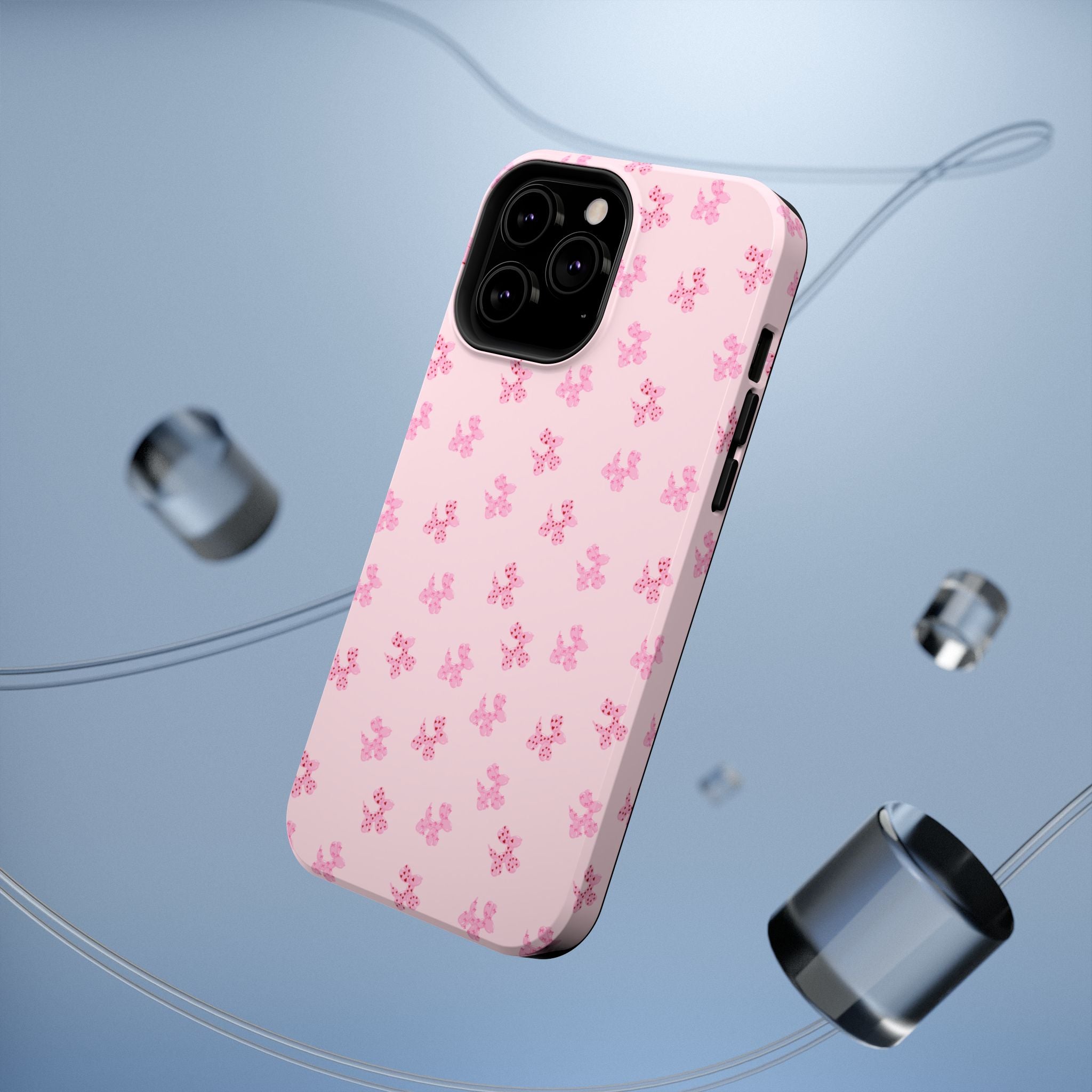Pink Dog Bow's Cute Pattern Impact-Resistant Phone Case