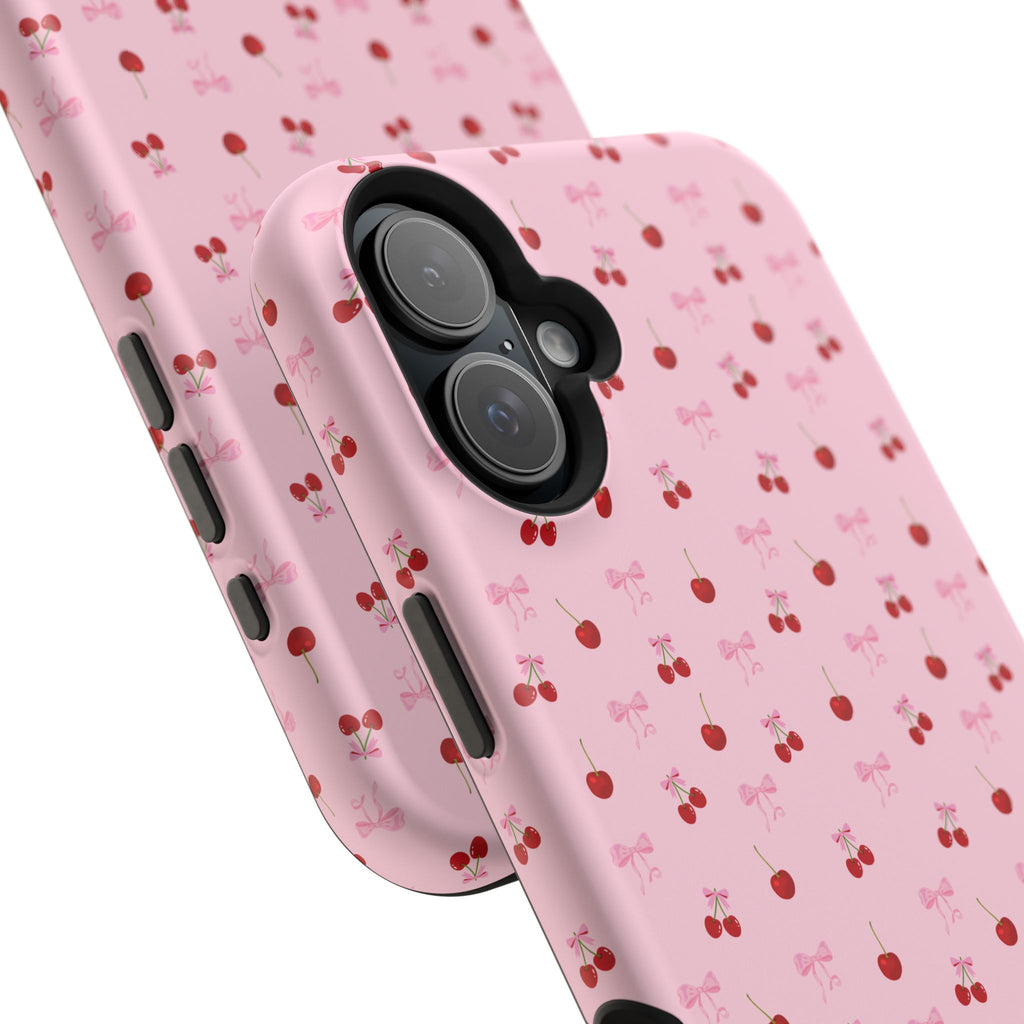 Cherry-Bow Pattern Impact-Resistant Phone Case