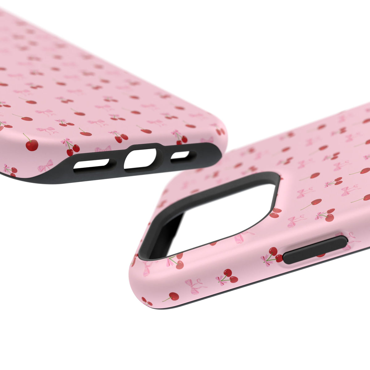 Cherry-Bow Pattern Impact-Resistant Phone Case