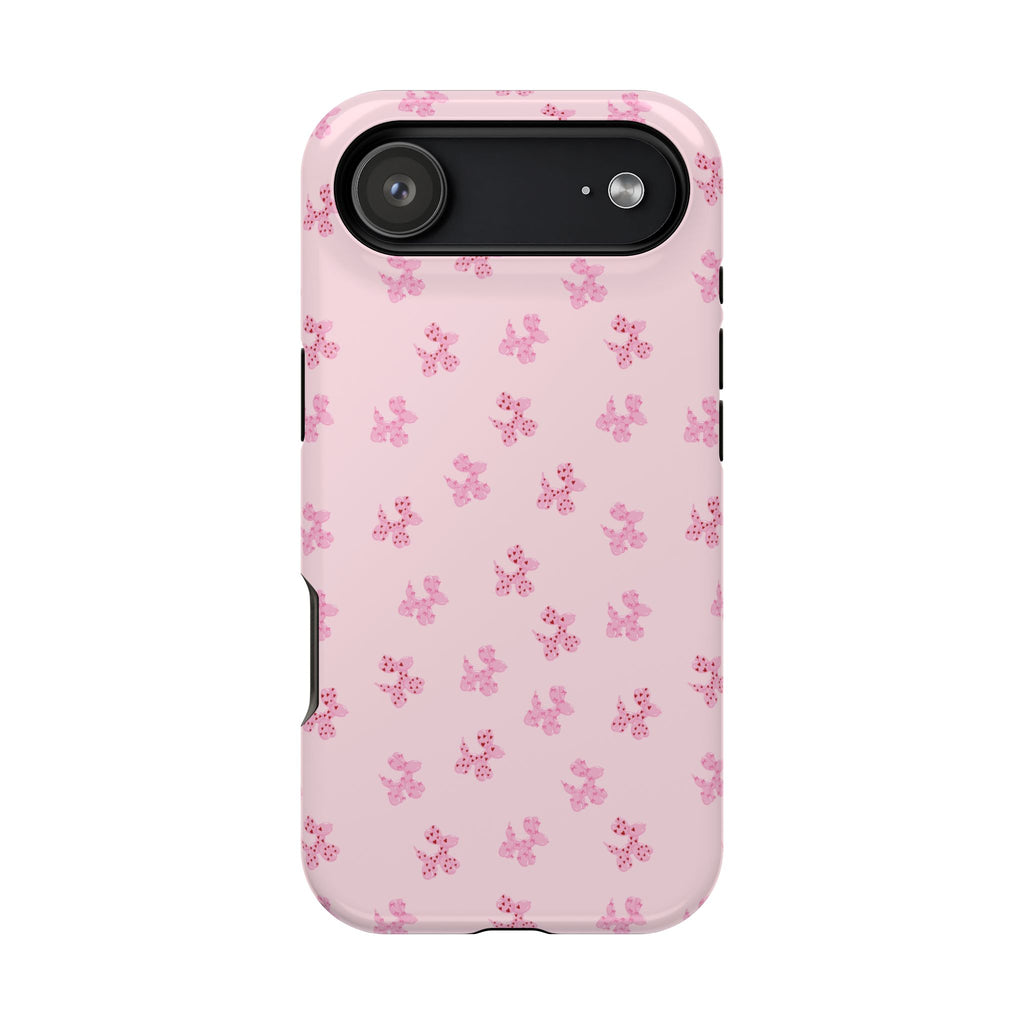 Pink Dog Bow's Cute Pattern Impact-Resistant Phone Case