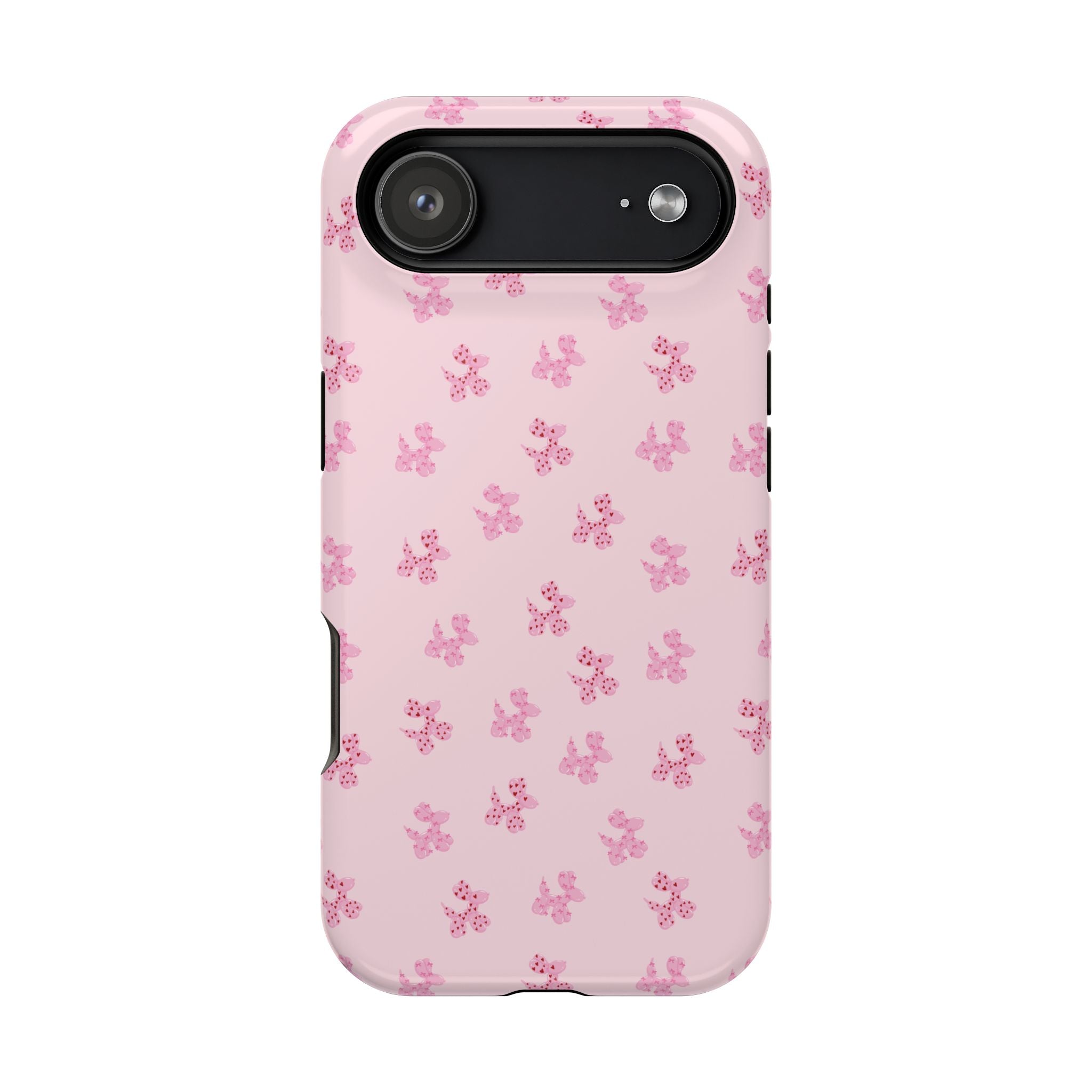 Pink Dog Bow's Cute Pattern Impact-Resistant Phone Case