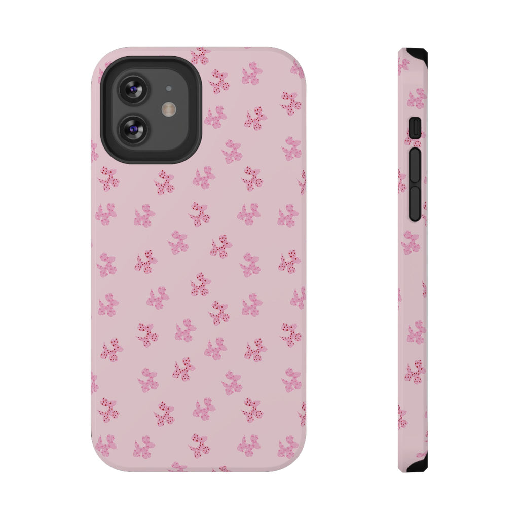 Pink Dog Bow's Cute Pattern Impact-Resistant Phone Case