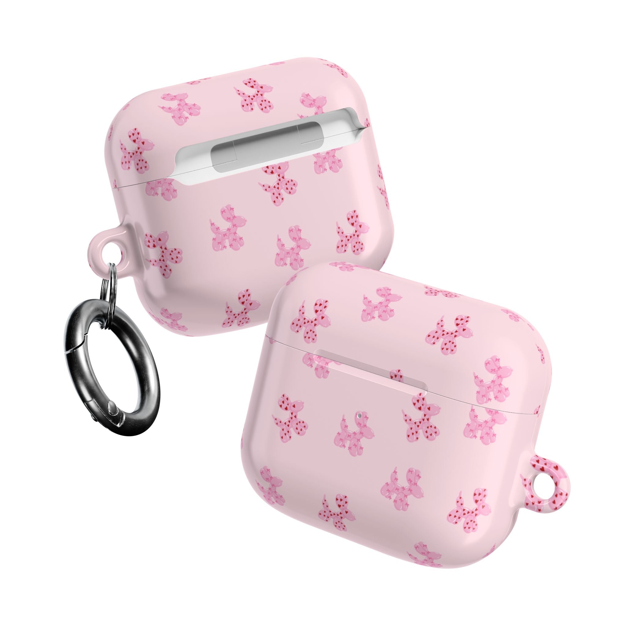Pink Dog Bow's Cute Pattern AirPod Case Protective Silicone Cover