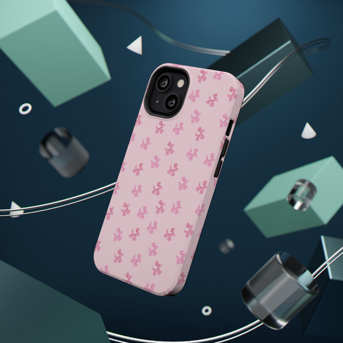 Pink Dog Bow's Cute Pattern Impact-Resistant Phone Case
