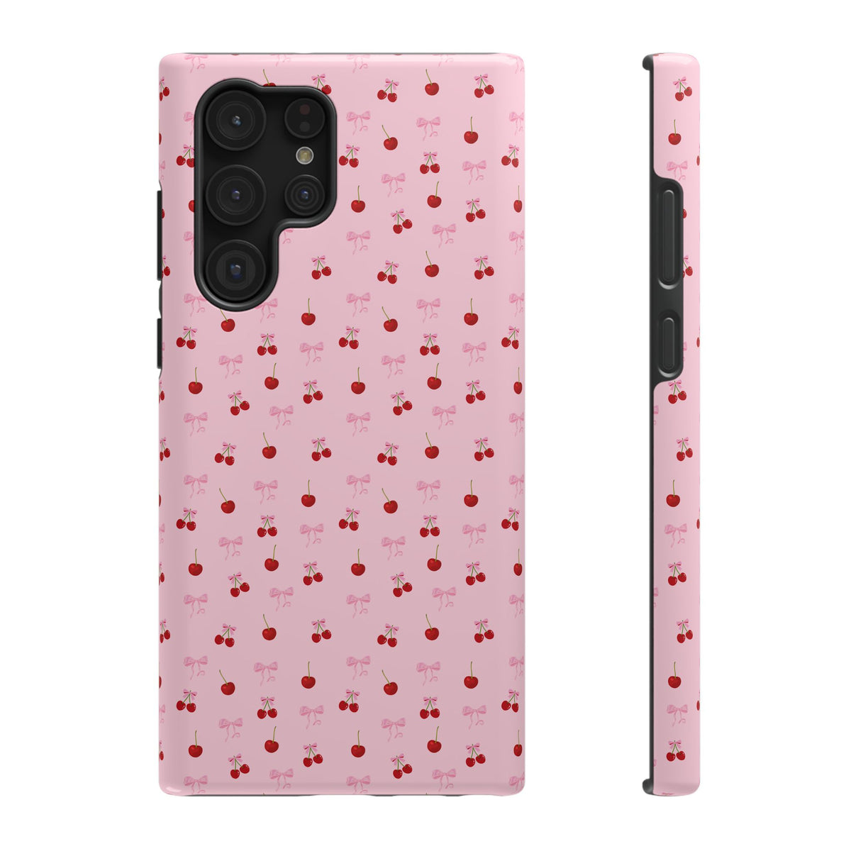 Cherry-Bow Pattern Impact-Resistant Phone Case