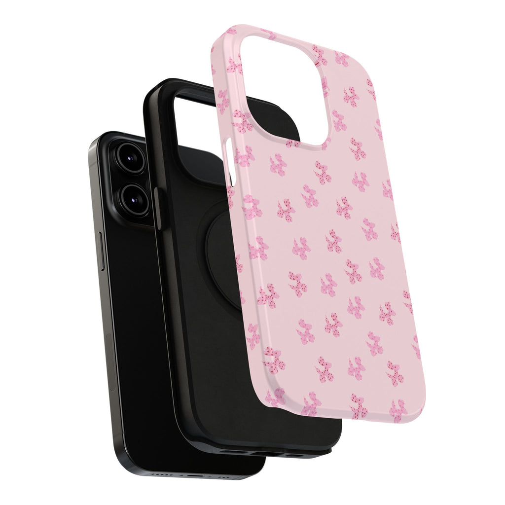 Pink Dog Bow's Cute Pattern Impact-Resistant Phone Case