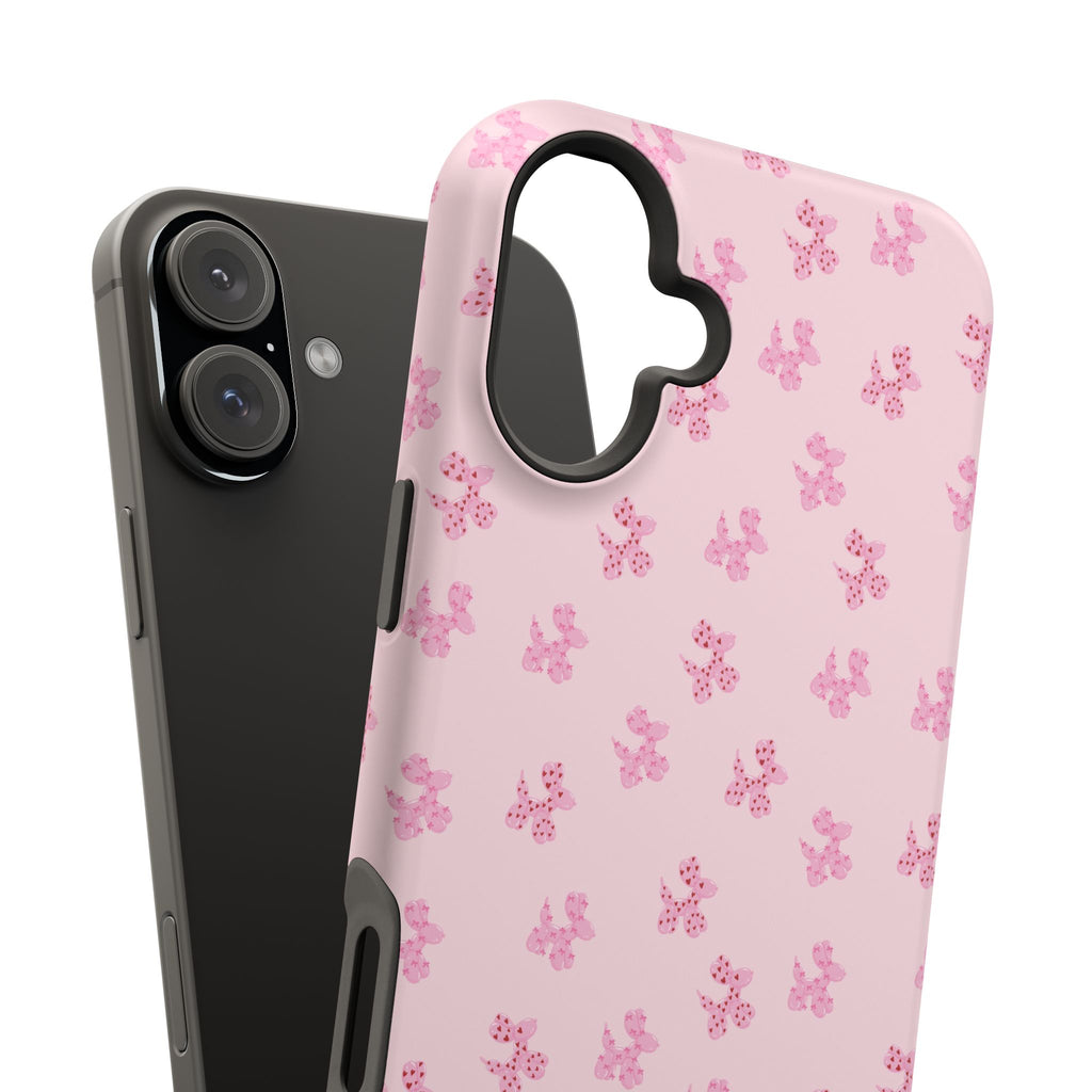 Pink Dog Bow's Cute Pattern Impact-Resistant Phone Case