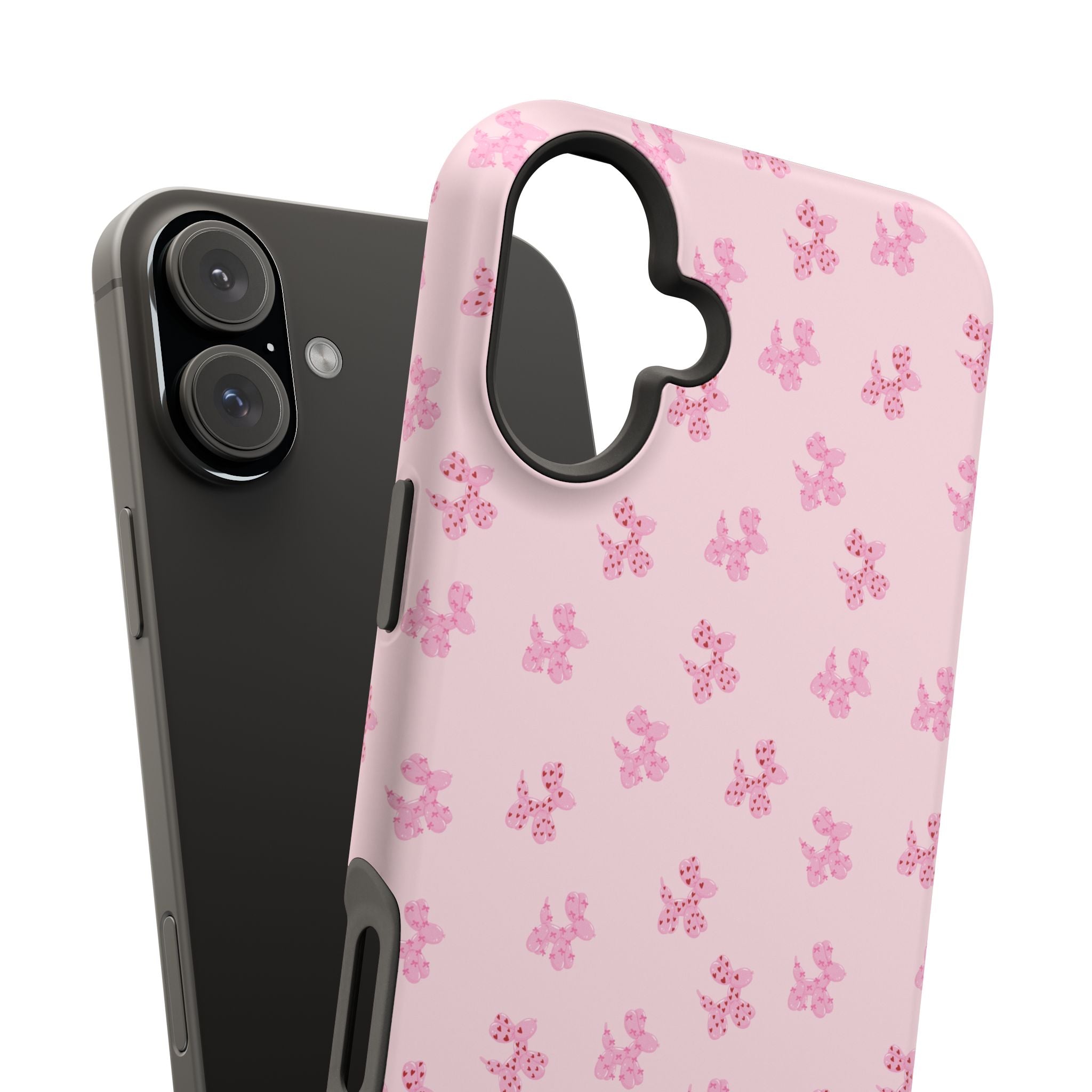 Pink Dog Bow's Cute Pattern Impact-Resistant Phone Case