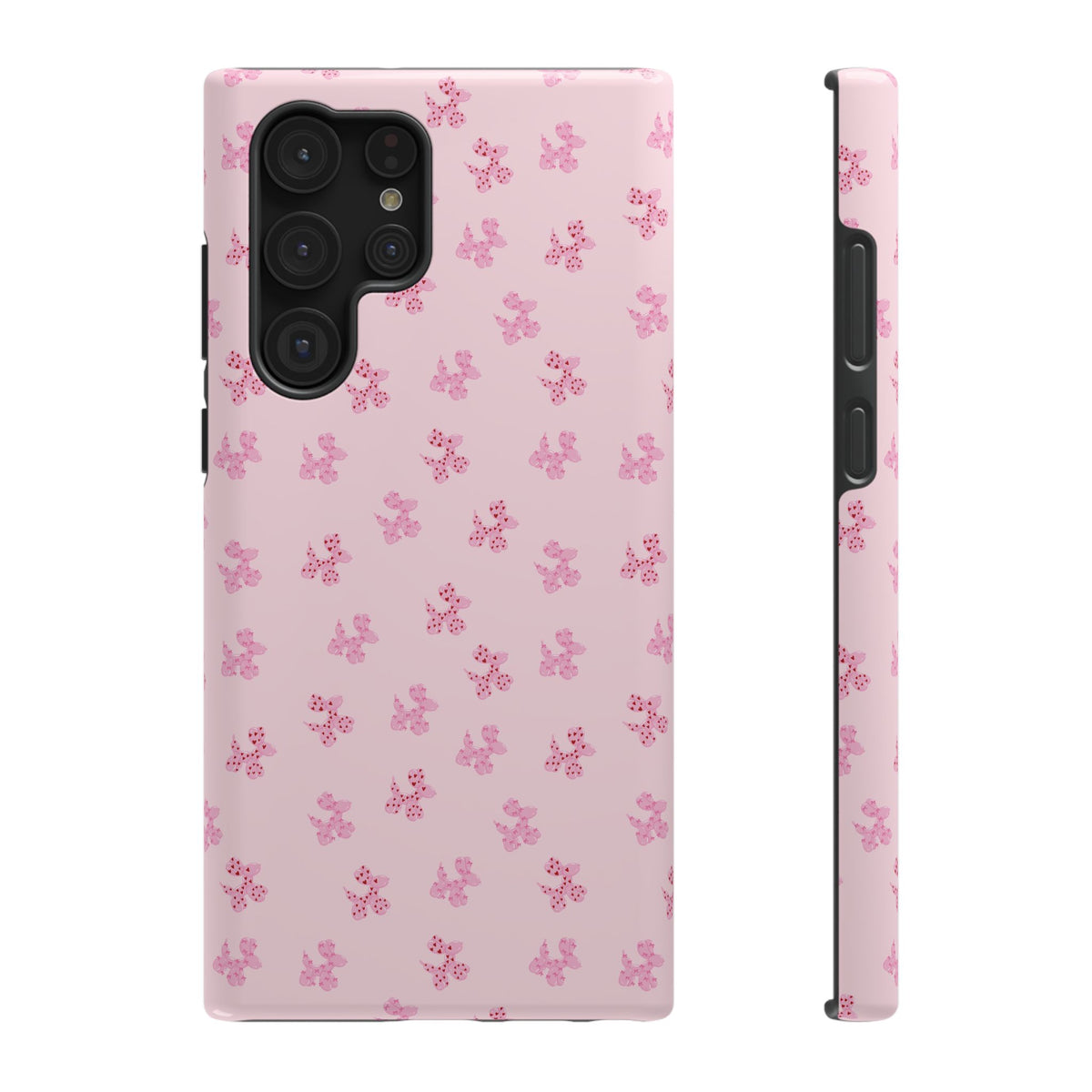 Pink Dog Bow's Cute Pattern Impact-Resistant Phone Case