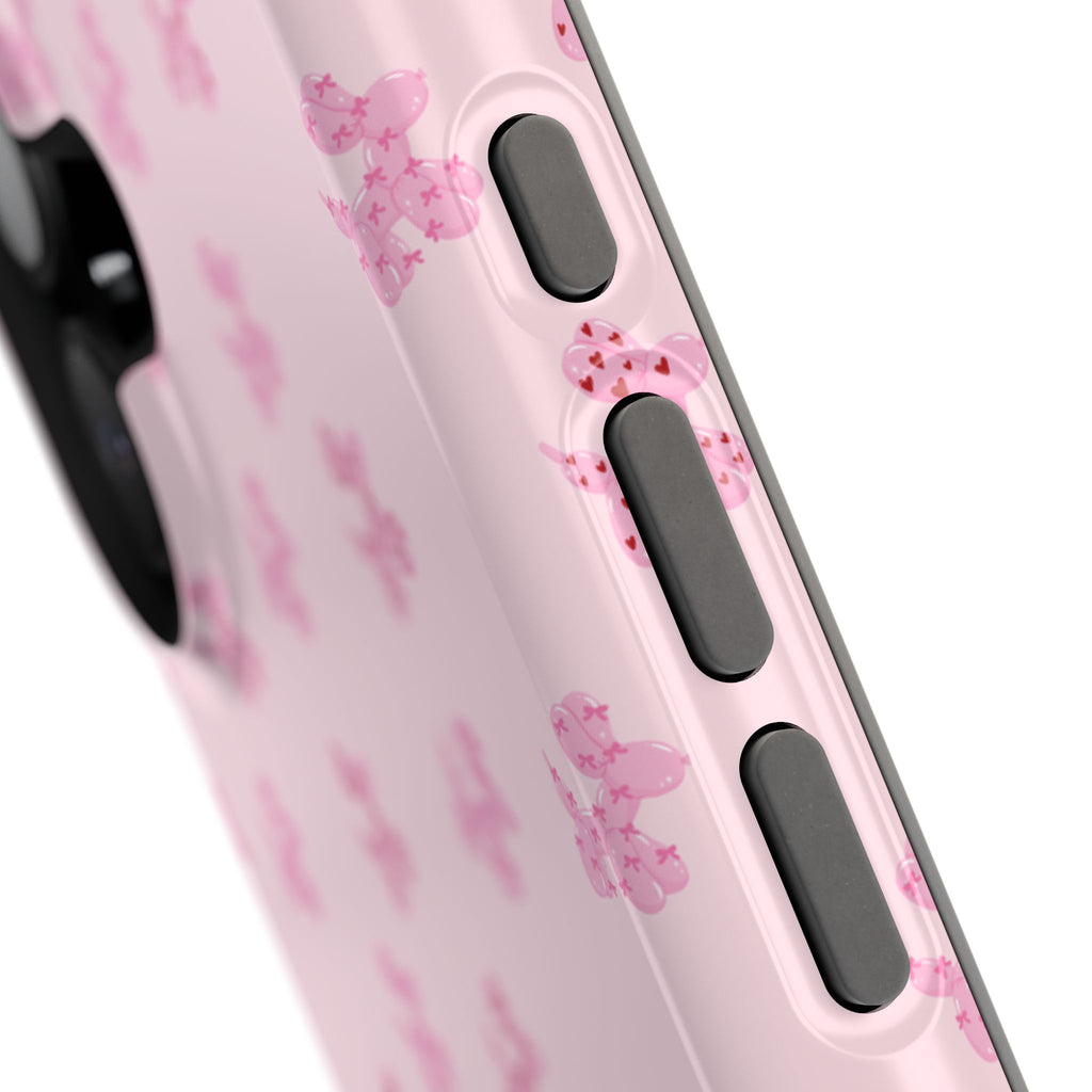Pink Dog Bow's Cute Pattern Impact-Resistant Phone Case
