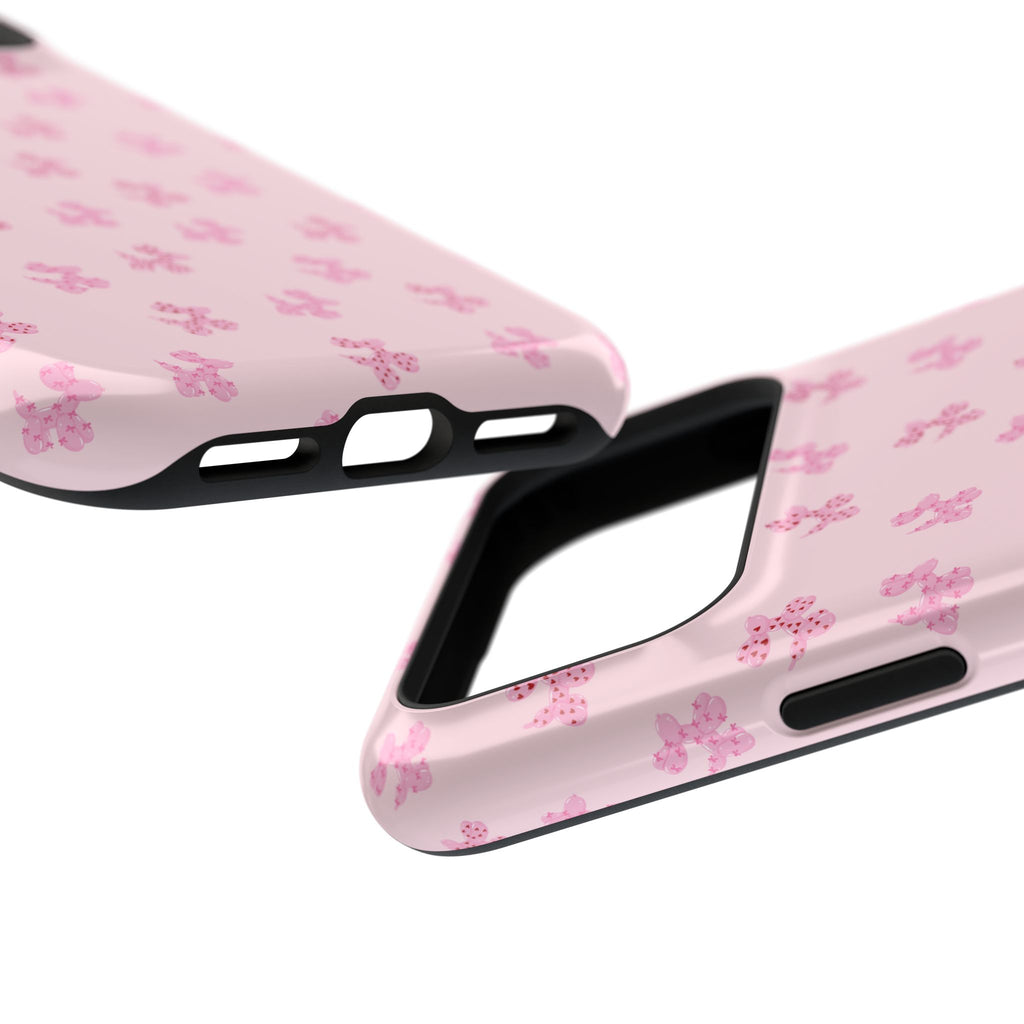 Pink Dog Bow's Cute Pattern Impact-Resistant Phone Case