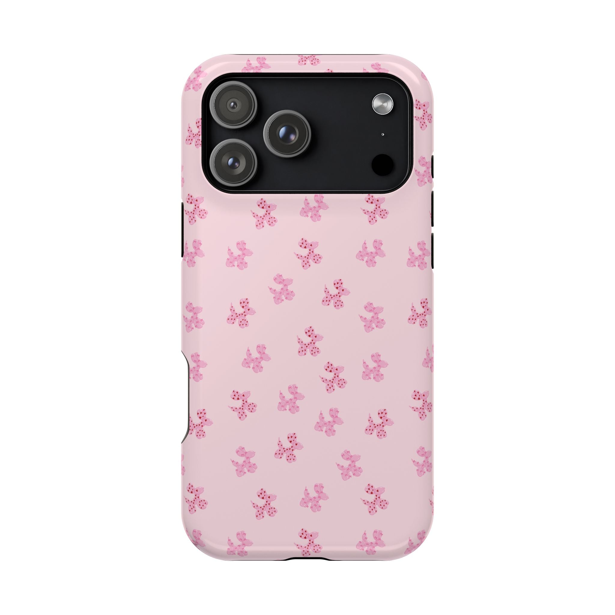 Pink Dog Bow's Cute Pattern Impact-Resistant Phone Case
