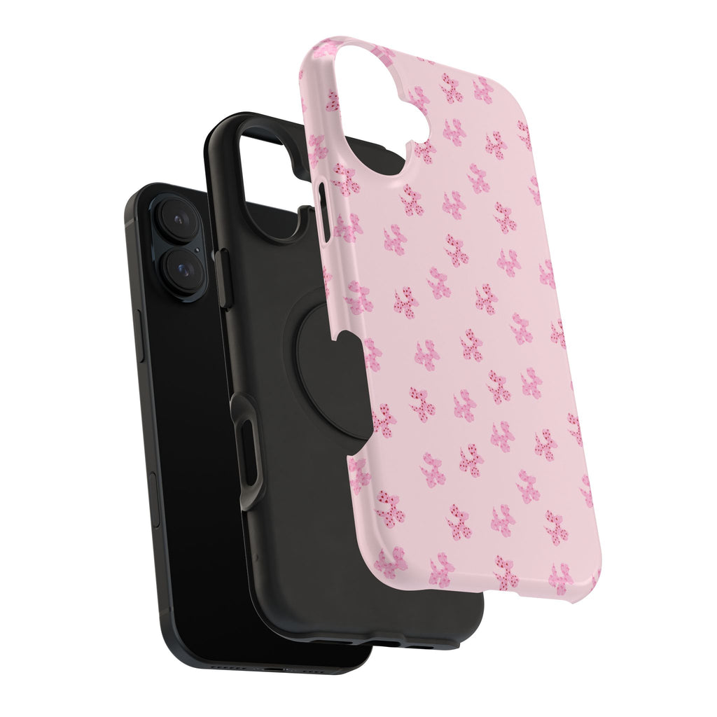 Pink Dog Bow's Cute Pattern Impact-Resistant Phone Case