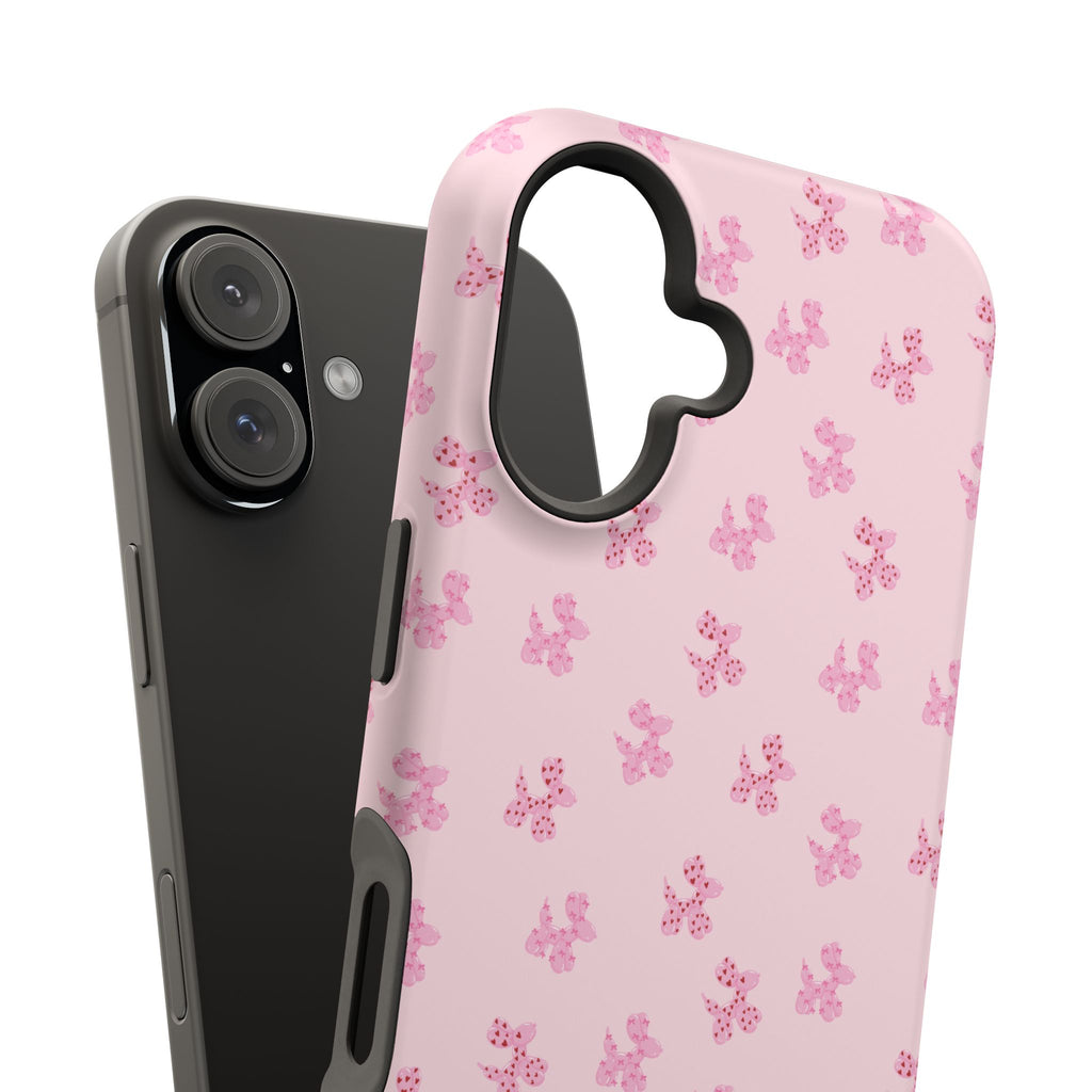 Pink Dog Bow's Cute Pattern Impact-Resistant Phone Case