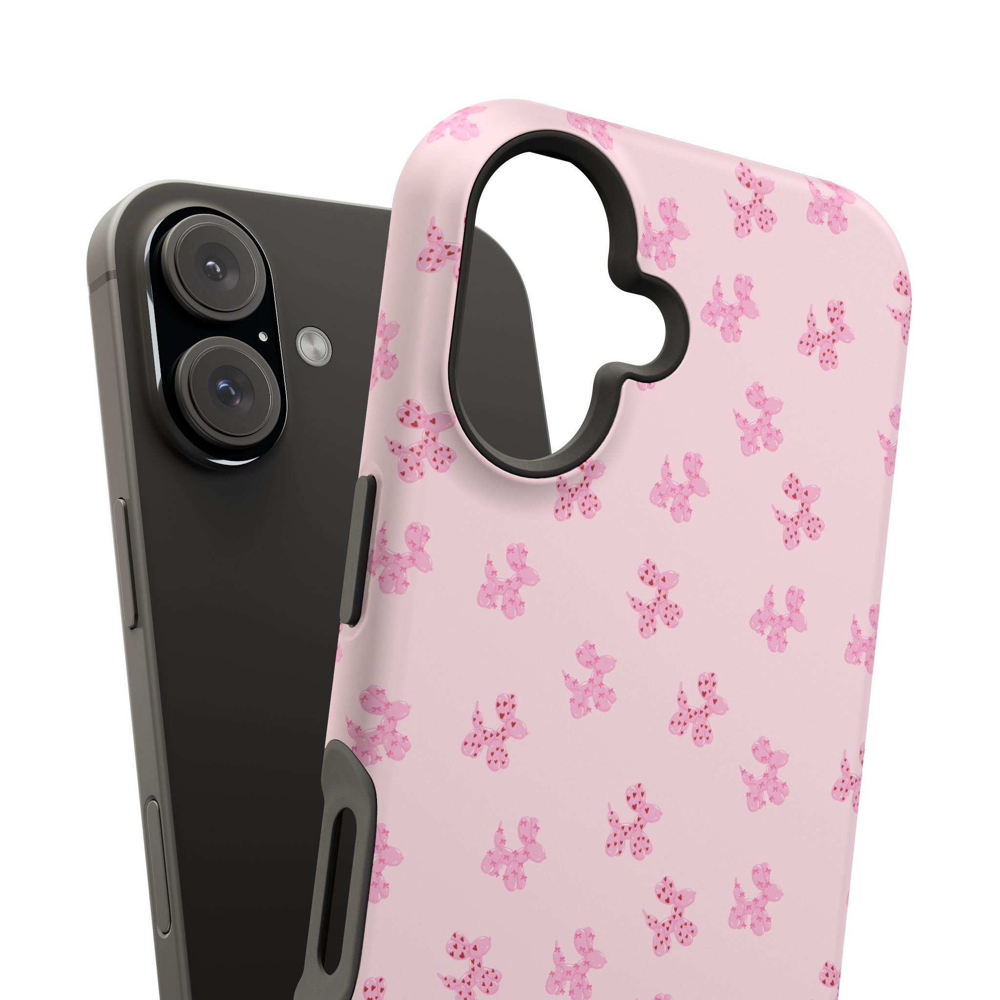 Pink Dog Bow's Cute Pattern Impact-Resistant Phone Case