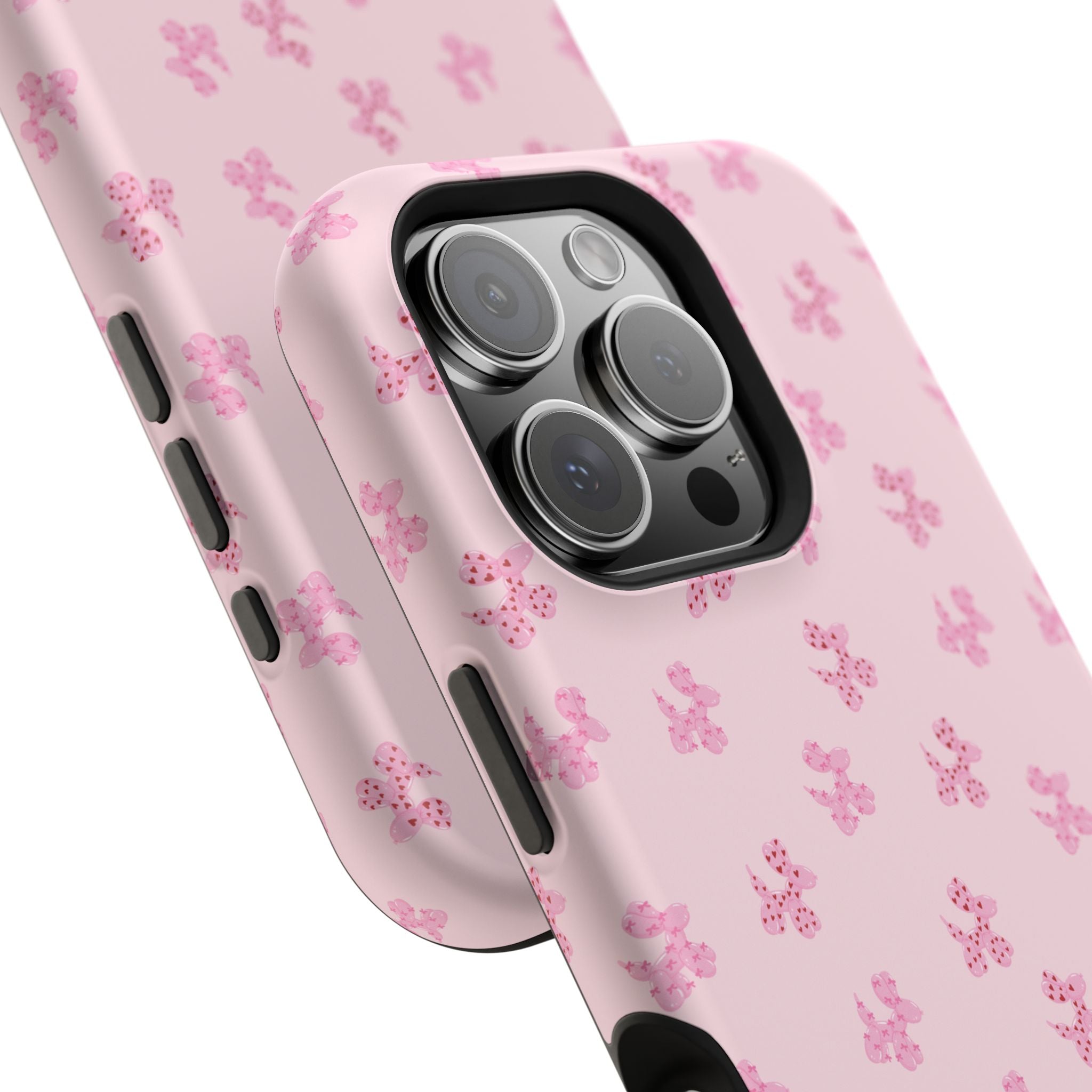 Pink Dog Bow's Cute Pattern Impact-Resistant Phone Case