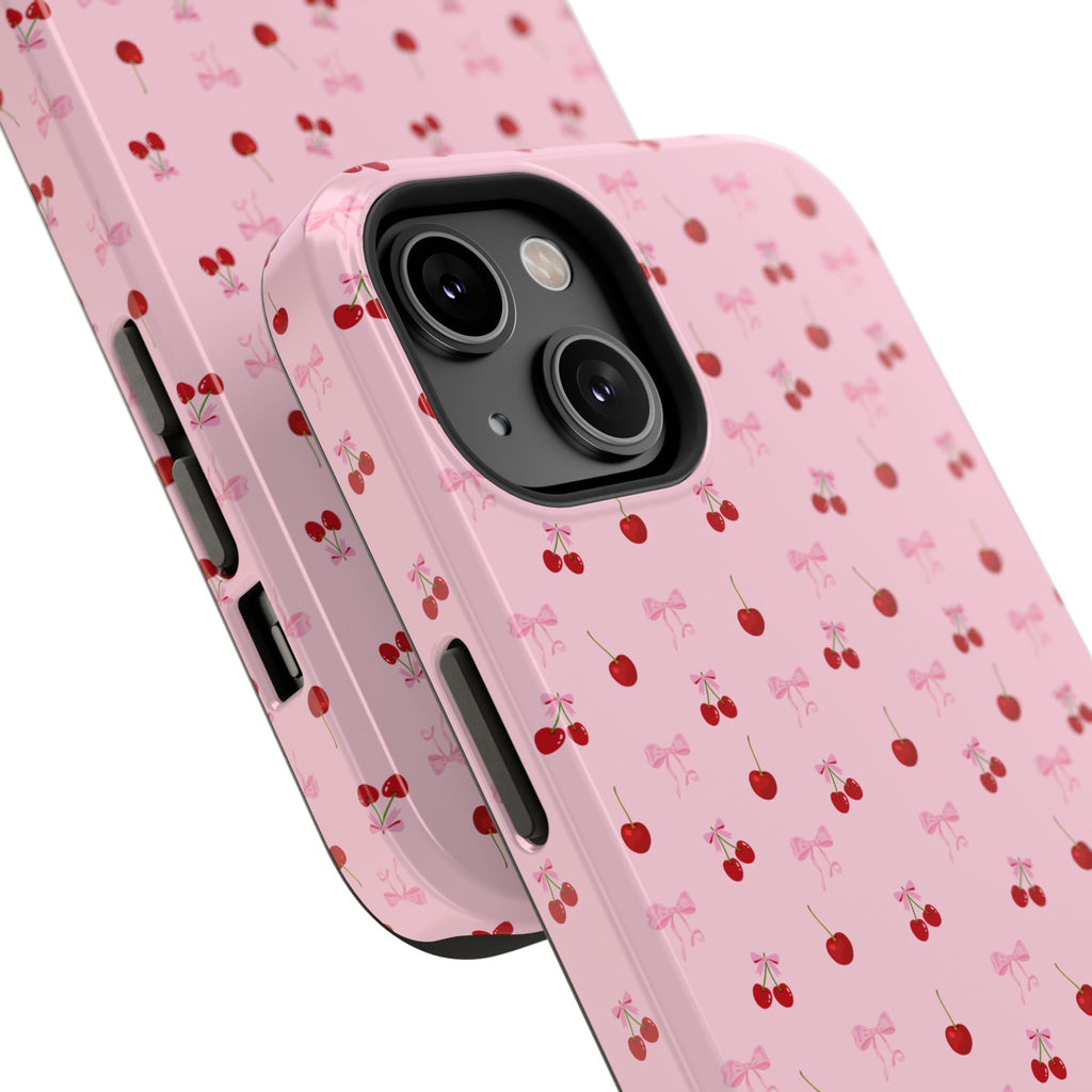 Cherry-Bow Pattern Impact-Resistant Phone Case