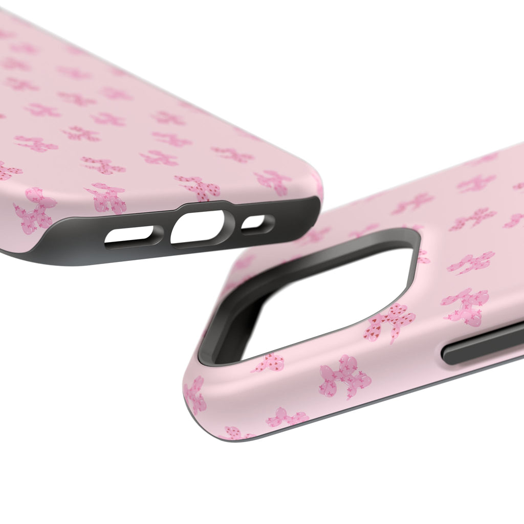 Pink Dog Bow's Cute Pattern Impact-Resistant Phone Case