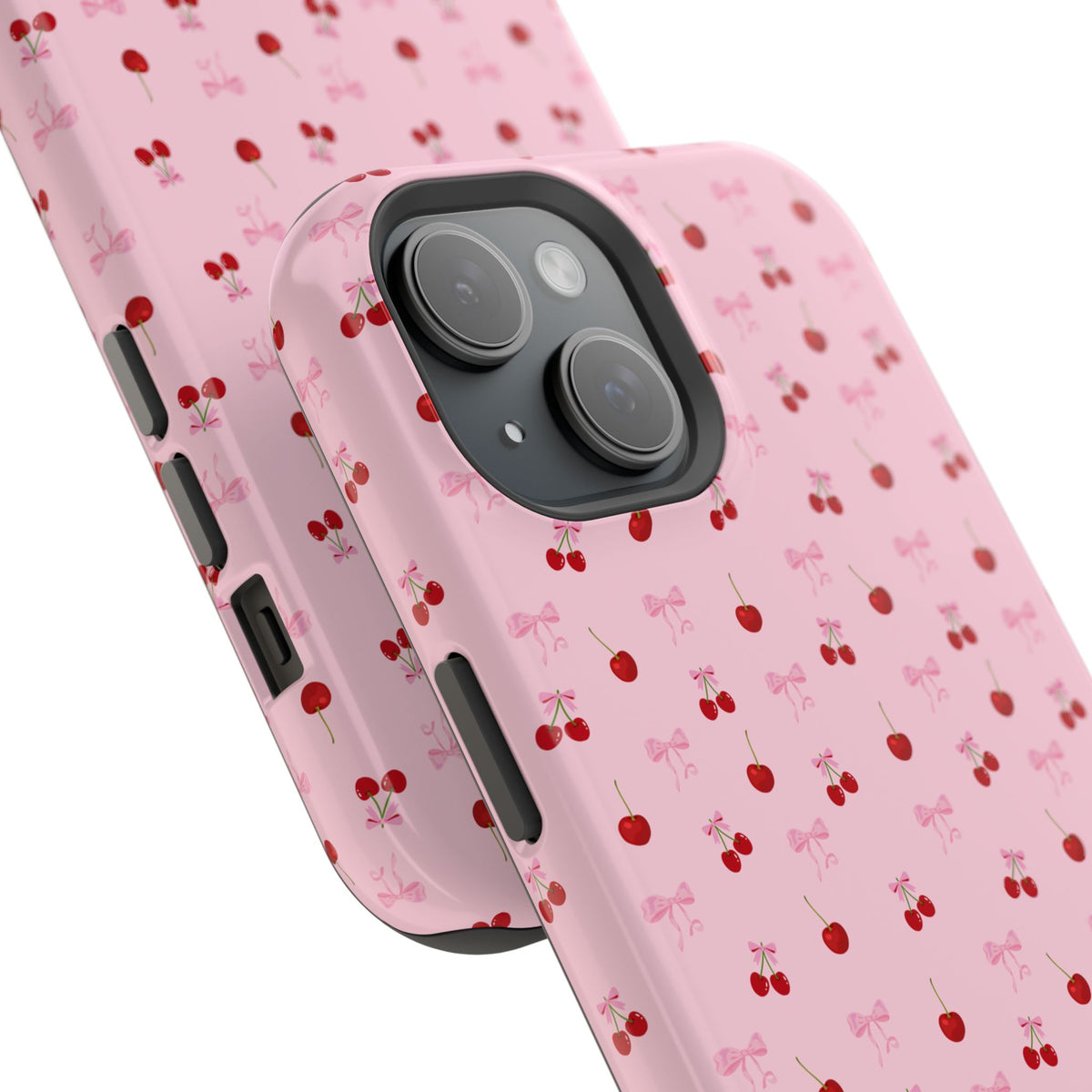 Cherry-Bow Pattern Impact-Resistant Phone Case