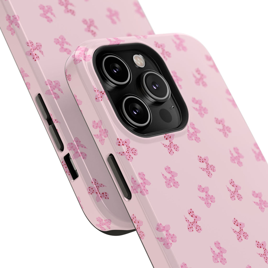 Pink Dog Bow's Cute Pattern Impact-Resistant Phone Case
