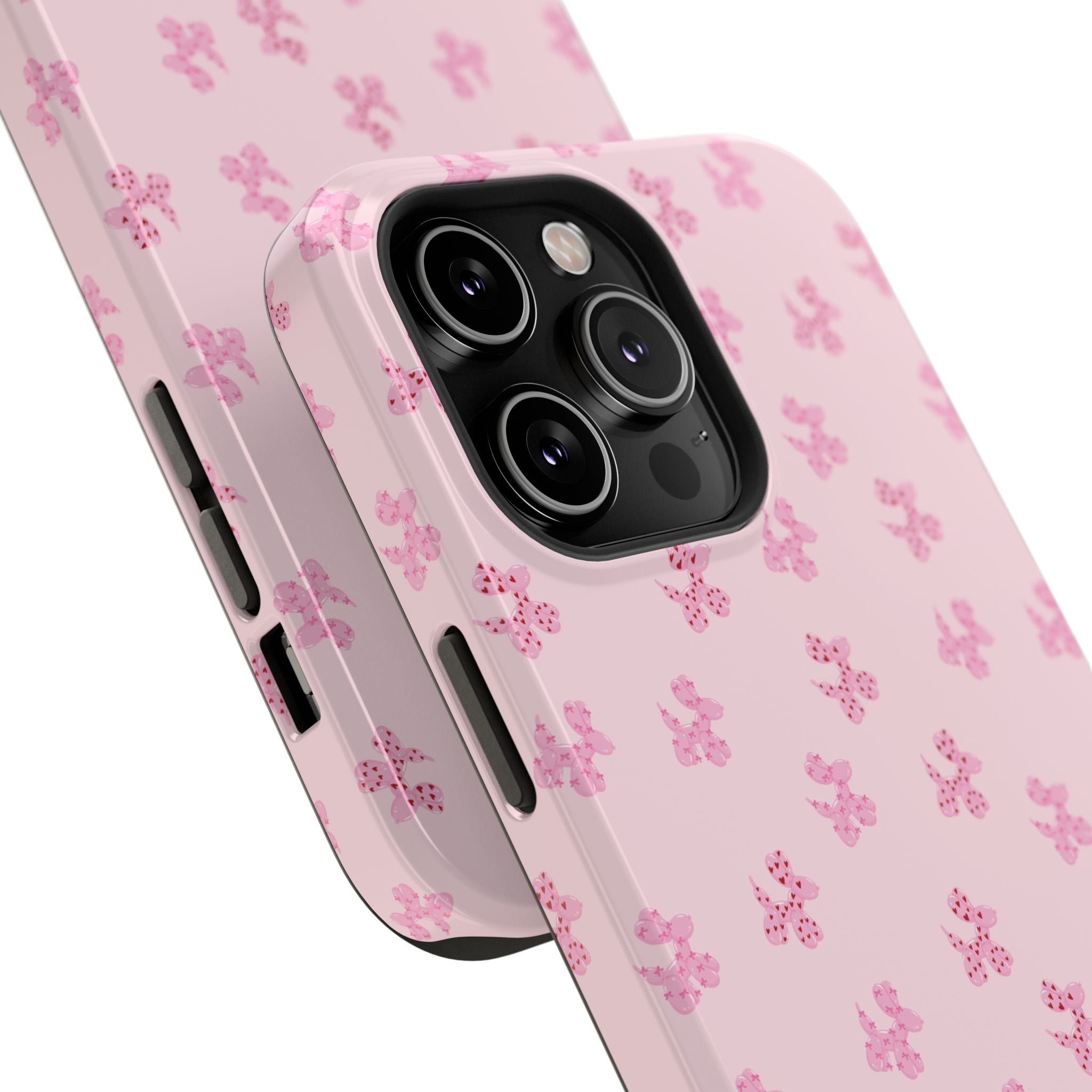 Pink Dog Bow's Cute Pattern Impact-Resistant Phone Case