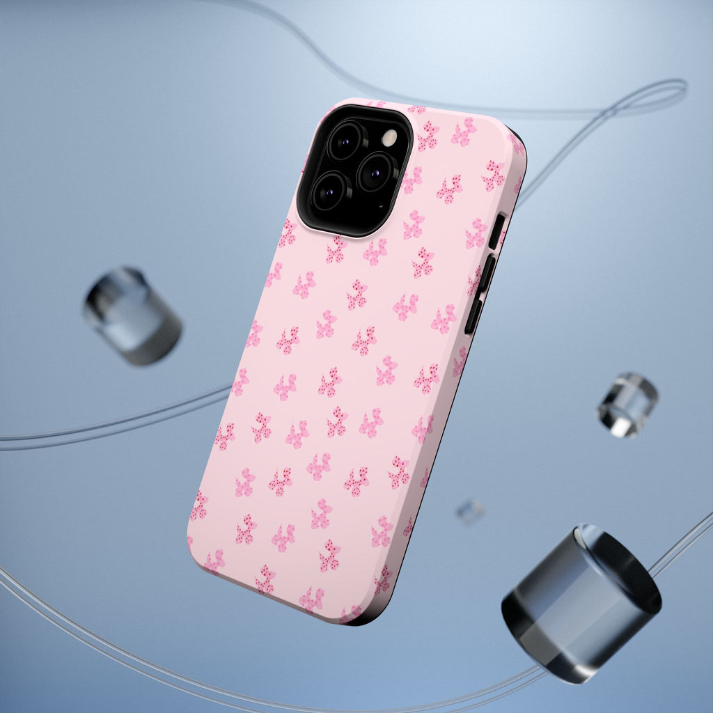 Pink Dog Bow's Cute Pattern Impact-Resistant Phone Case