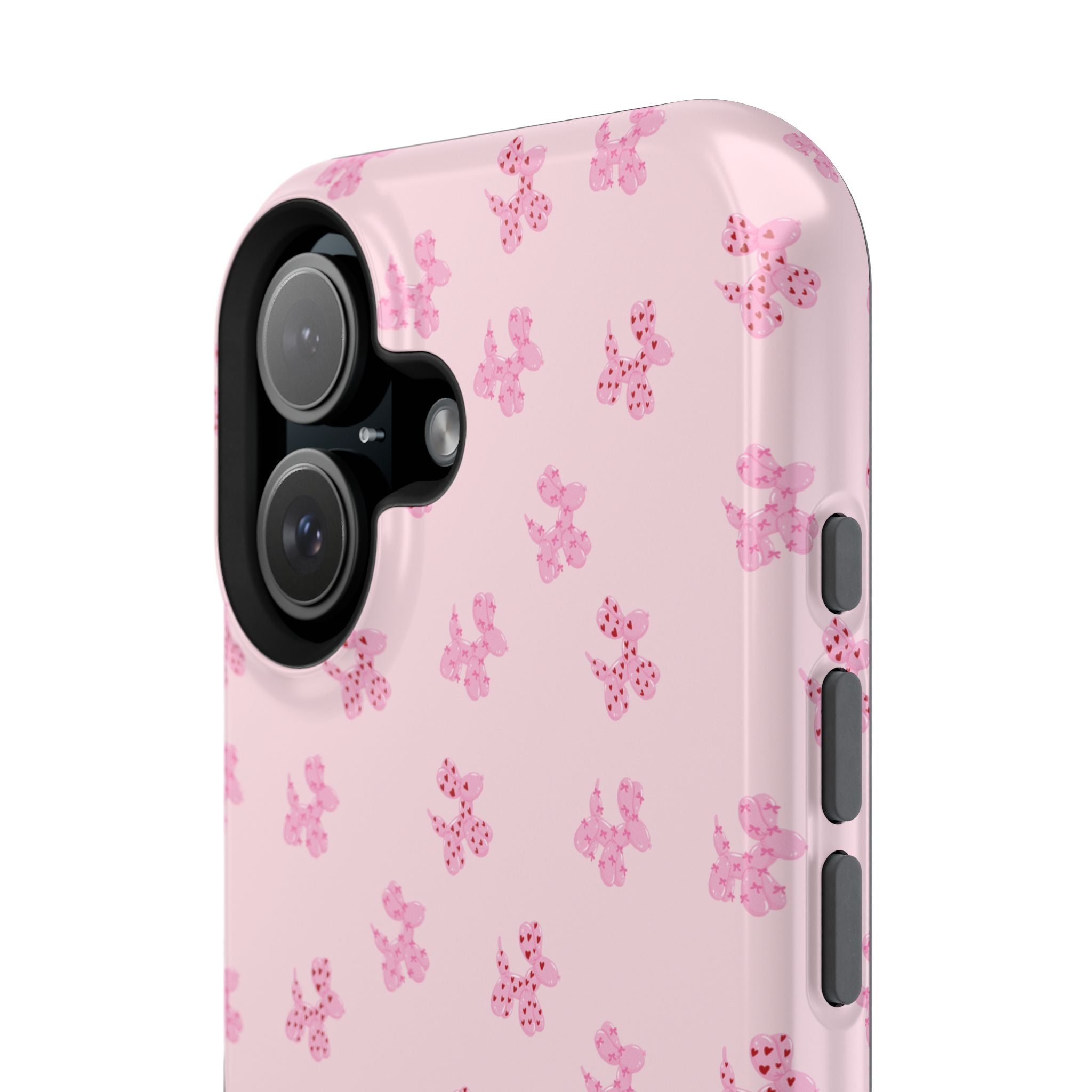 Pink Dog Bow's Cute Pattern Impact-Resistant Phone Case