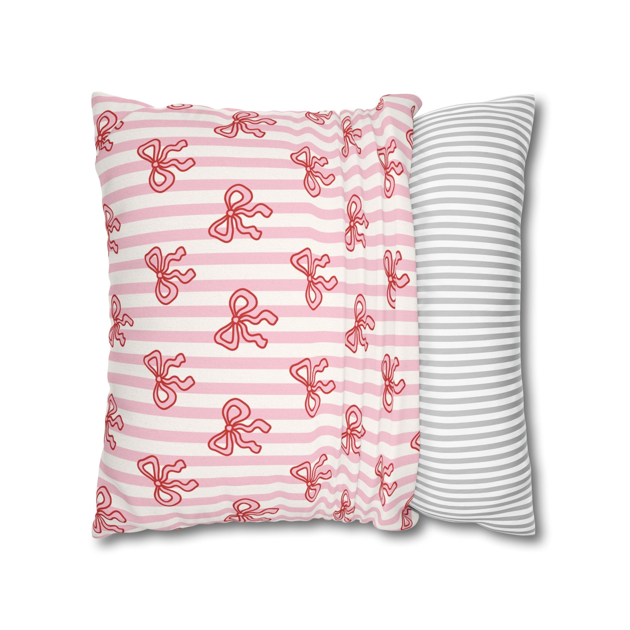 Pink Striped Bow's Pillowcase Cover