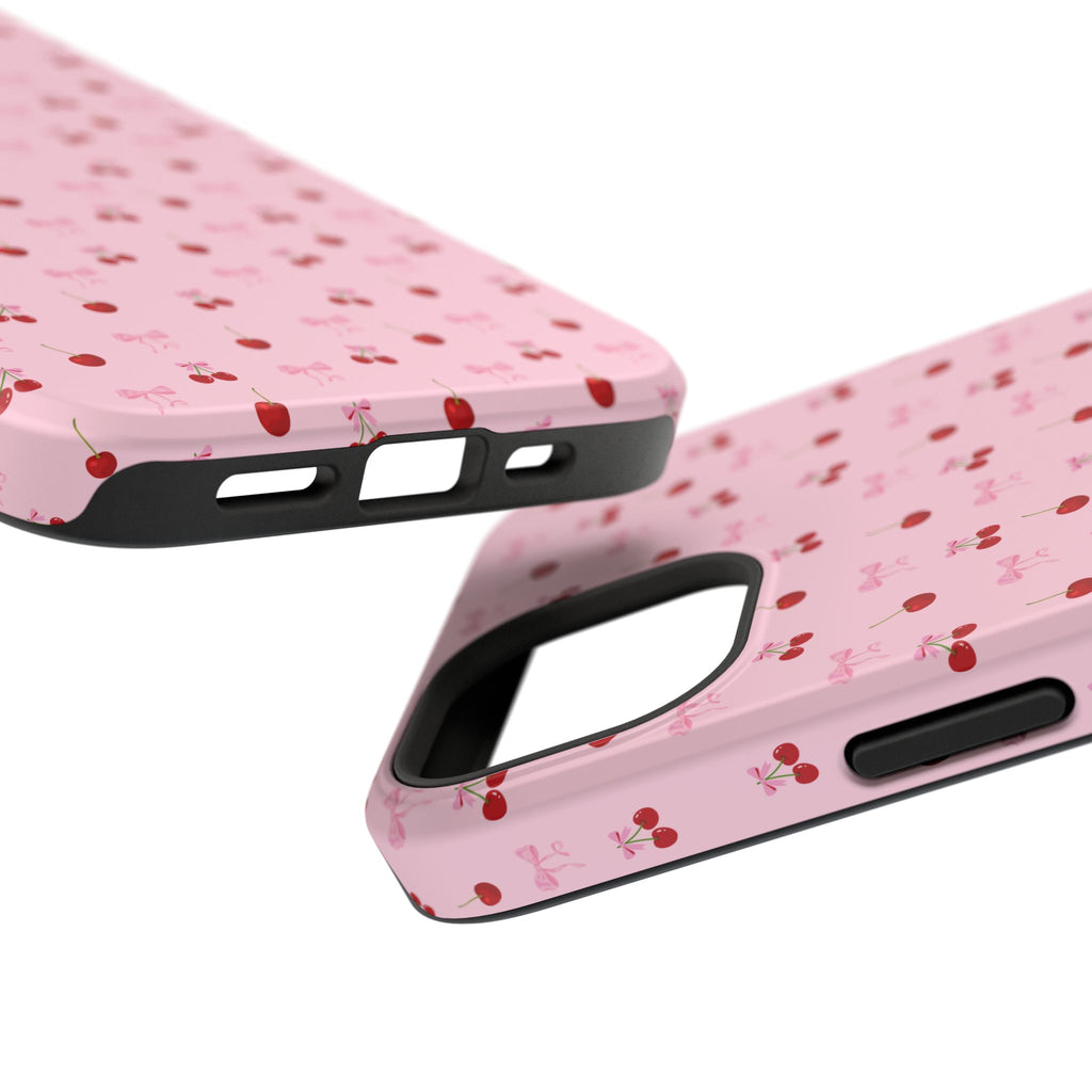 Cherry-Bow Pattern Impact-Resistant Phone Case