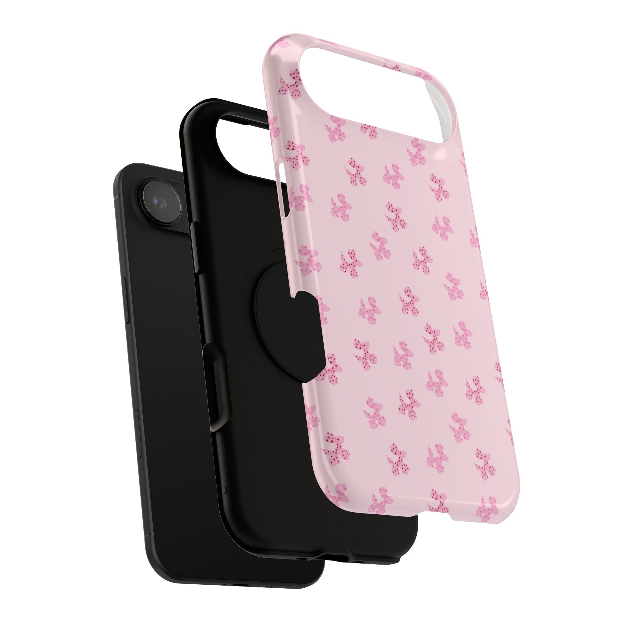 Pink Dog Bow's Cute Pattern Impact-Resistant Phone Case