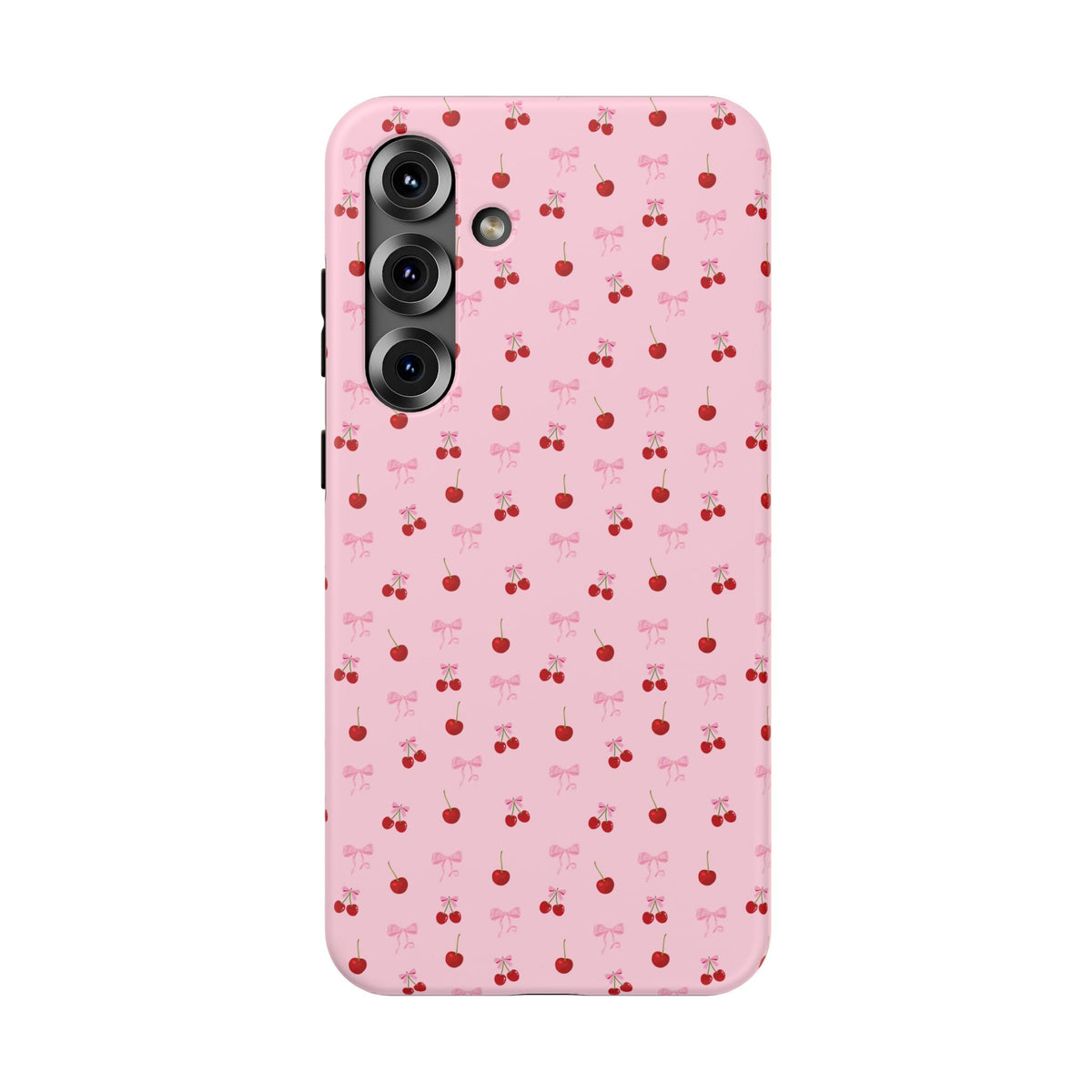 Cherry-Bow Pattern Impact-Resistant Phone Case