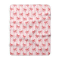 Pink Stripped Bow's Sherpa Fleece Blanket