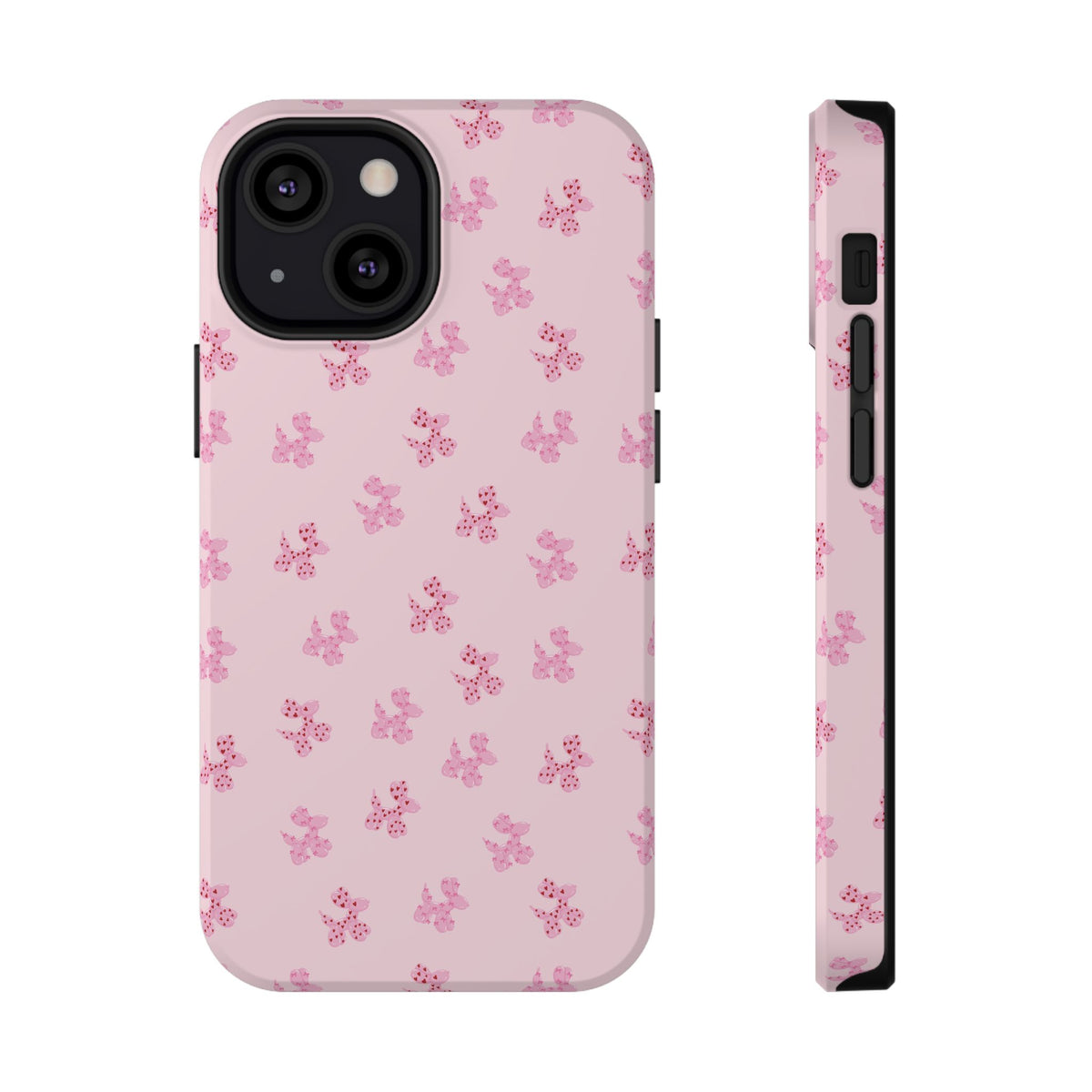 Pink Dog Bow's Cute Pattern Impact-Resistant Phone Case