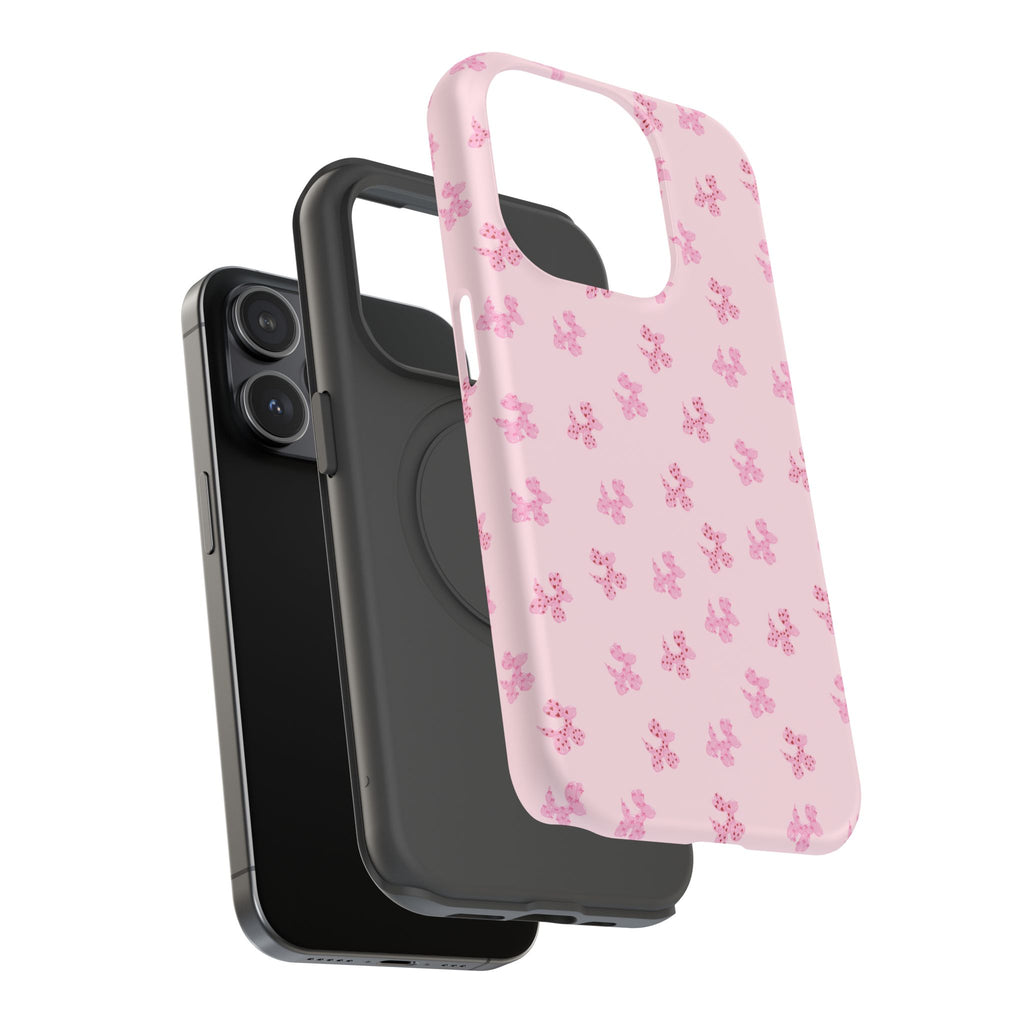 Pink Dog Bow's Cute Pattern Impact-Resistant Phone Case