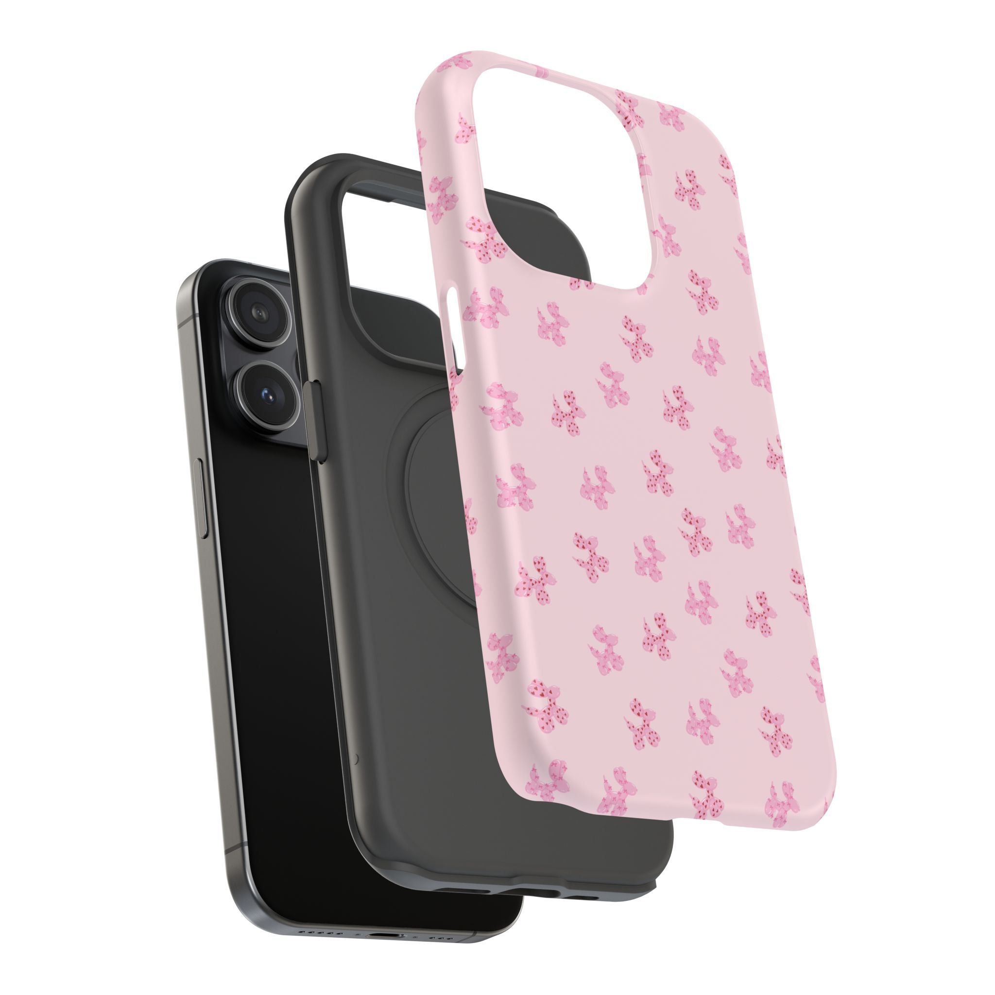 Pink Dog Bow's Cute Pattern Impact-Resistant Phone Case