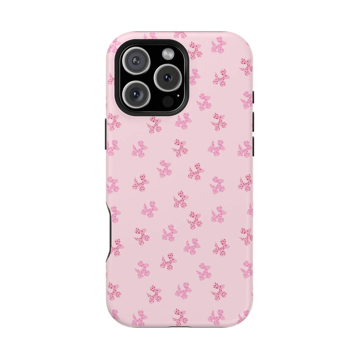 Pink Dog Bow's Cute Pattern Impact-Resistant Phone Case