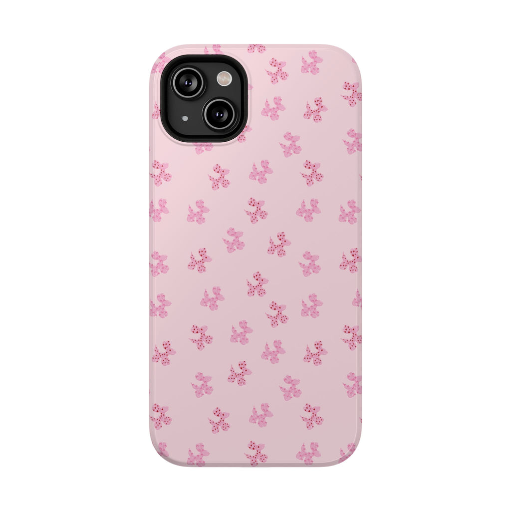 Pink Dog Bow's Cute Pattern Impact-Resistant Phone Case