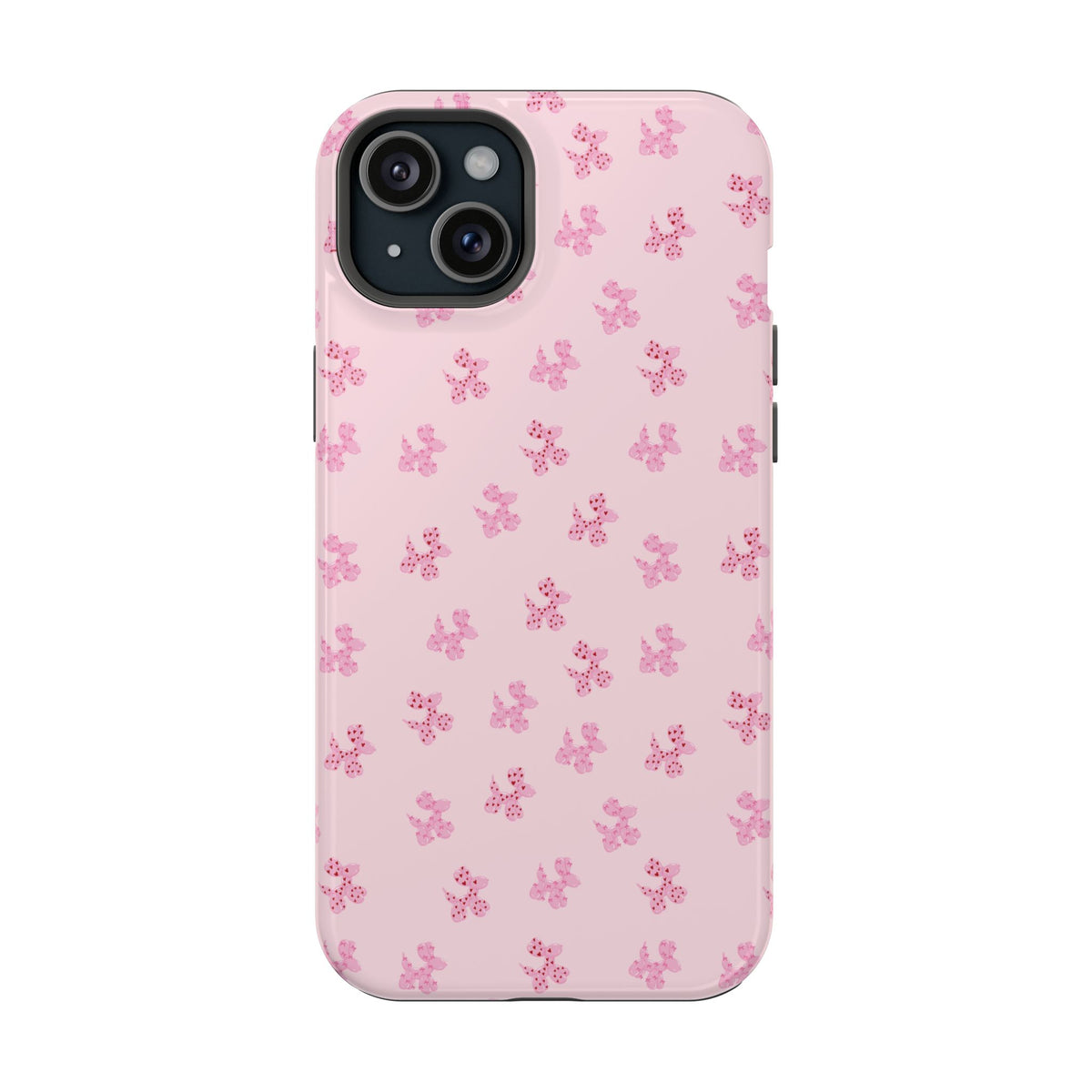 Pink Dog Bow's Cute Pattern Impact-Resistant Phone Case