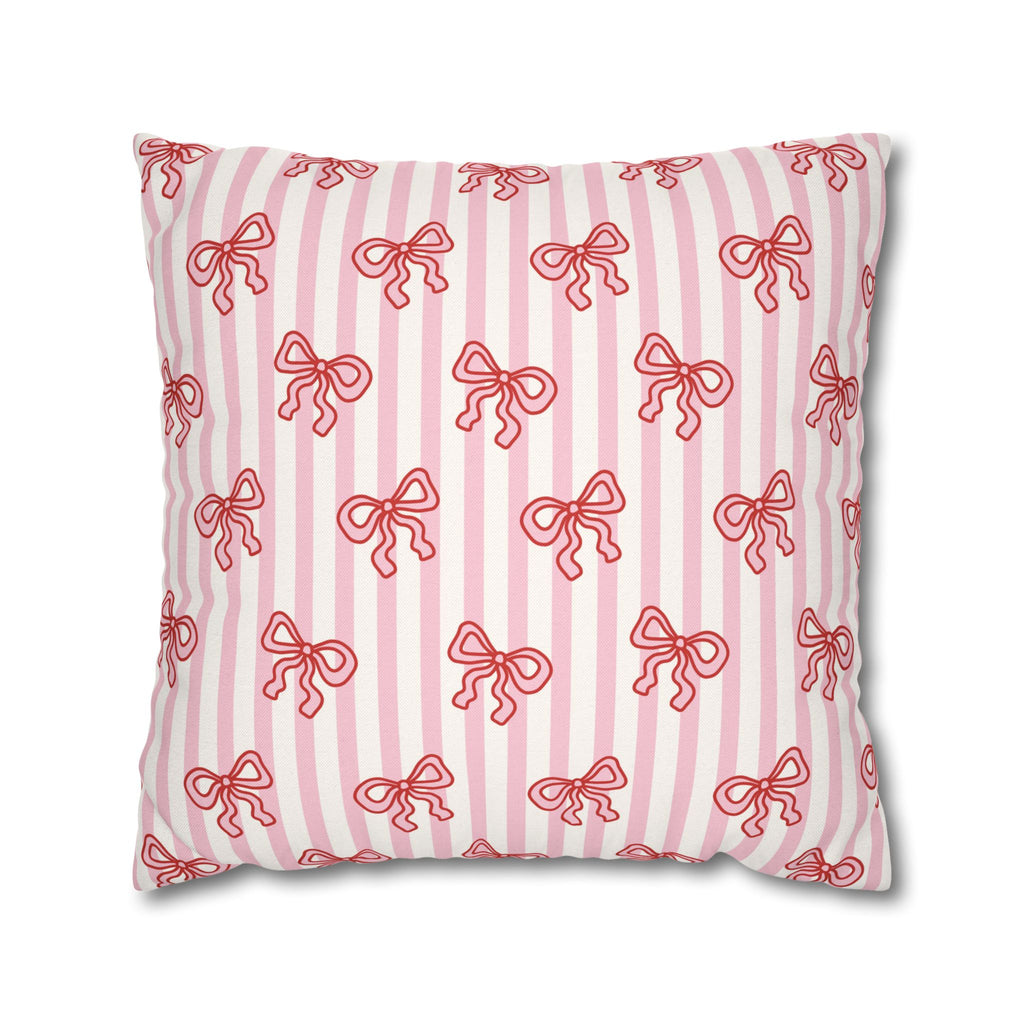 Pink Striped Bow's Pillowcase Cover
