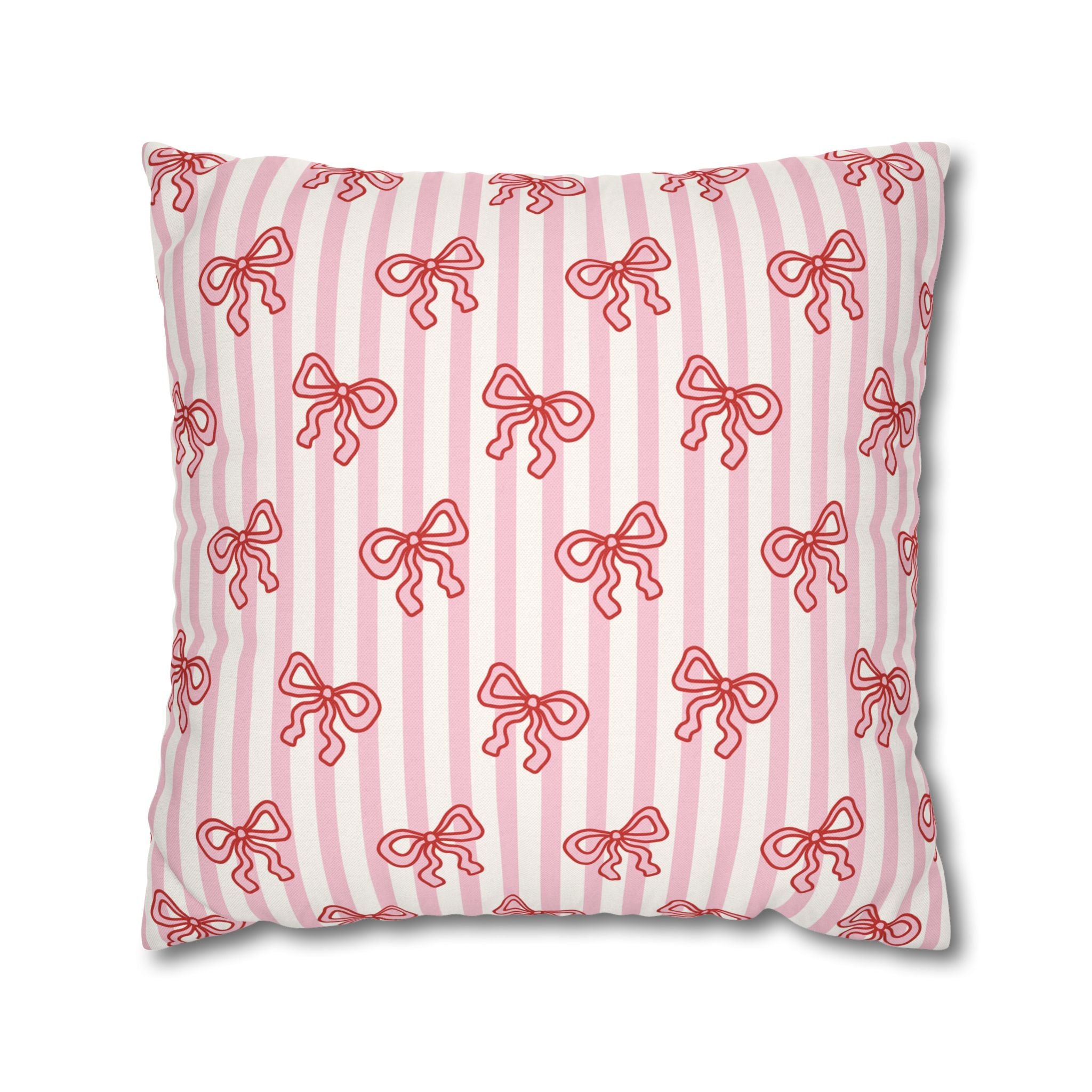 Pink Striped Bow's Pillowcase Cover