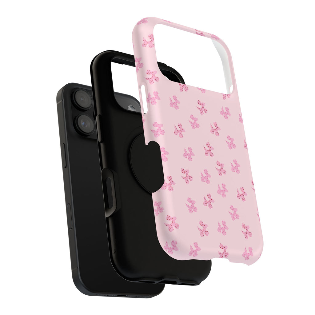 Pink Dog Bow's Cute Pattern Impact-Resistant Phone Case