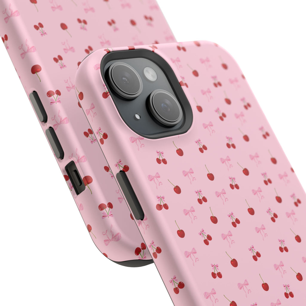 Cherry-Bow Pattern Impact-Resistant Phone Case