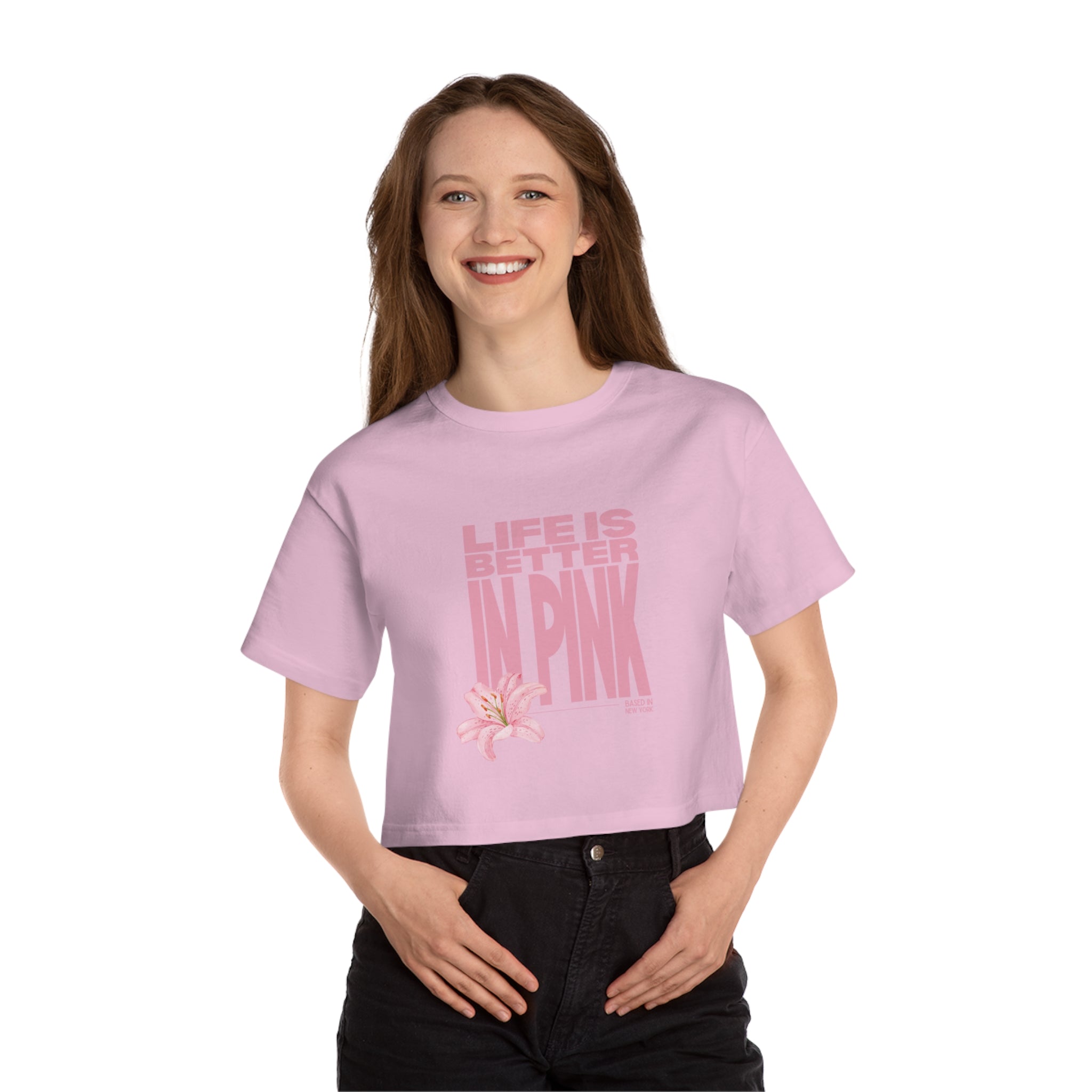 Life Is Better in Pink Cropped Tee