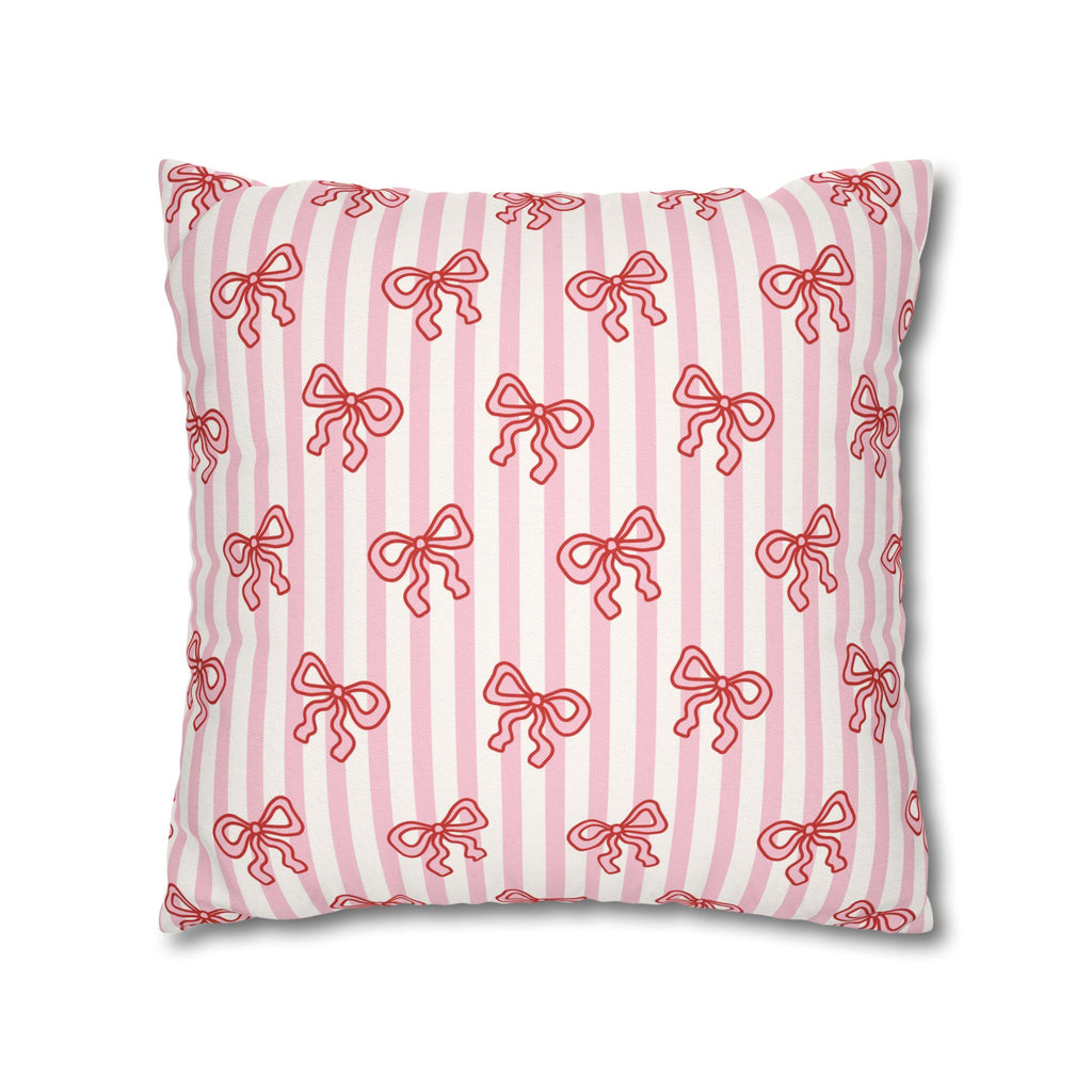 Pink Striped Bow's Pillowcase Cover