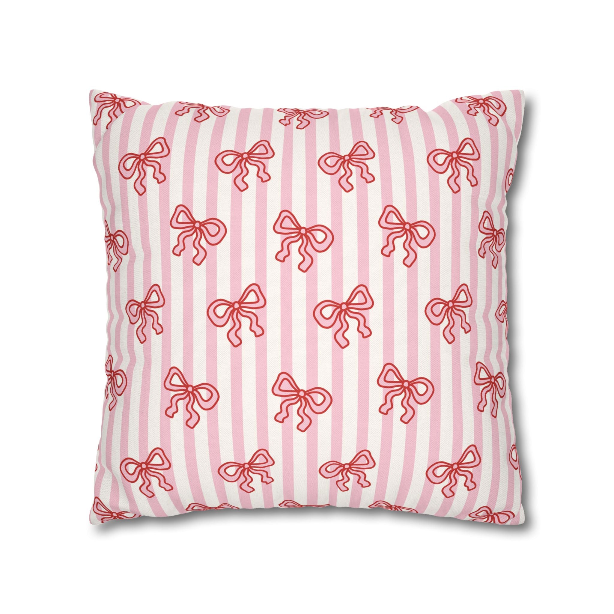 Pink Striped Bow's Pillowcase Cover